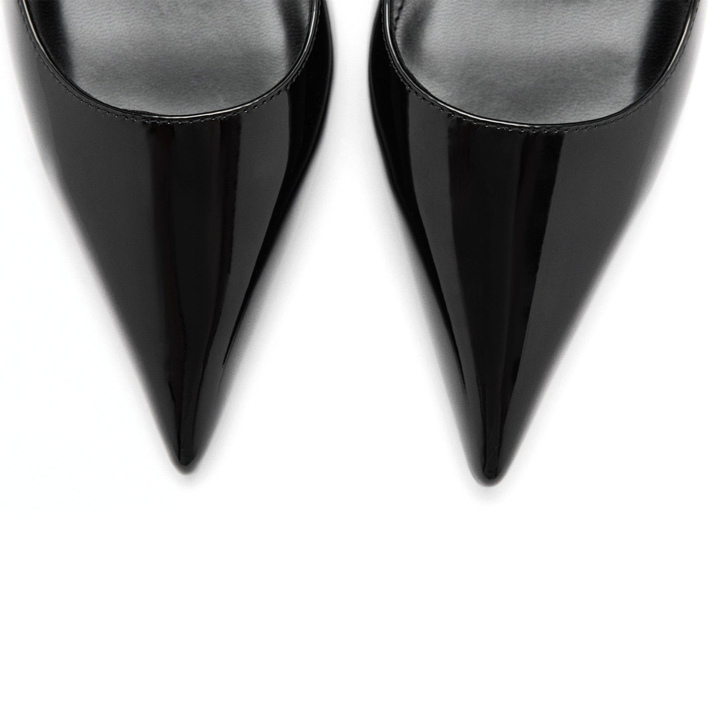 Patent Black Pointed-Toe Stiletto No closure High Heels
