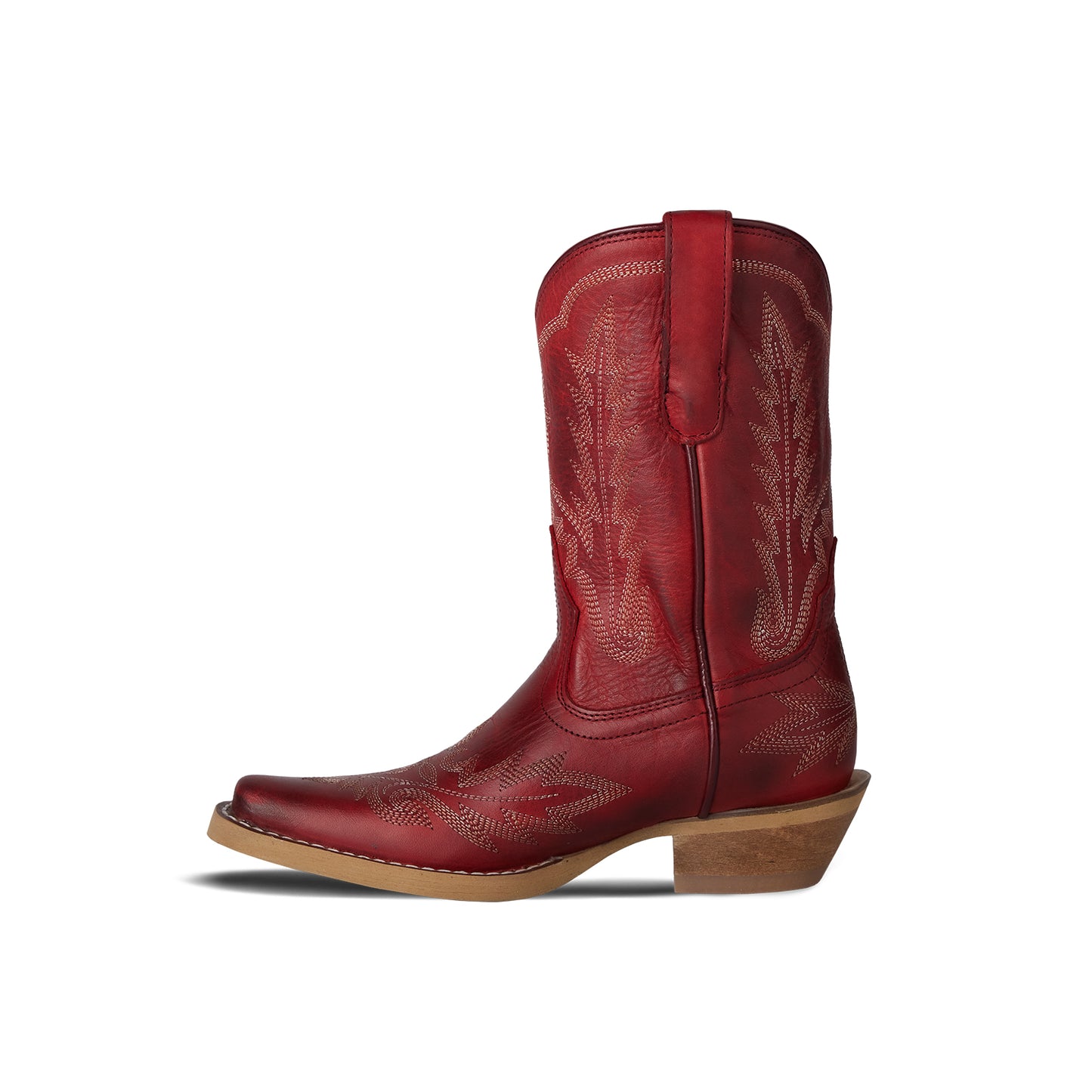Ruby Red Snip-Toe Western Embroidery Ankle Classic Cowgirl Boots