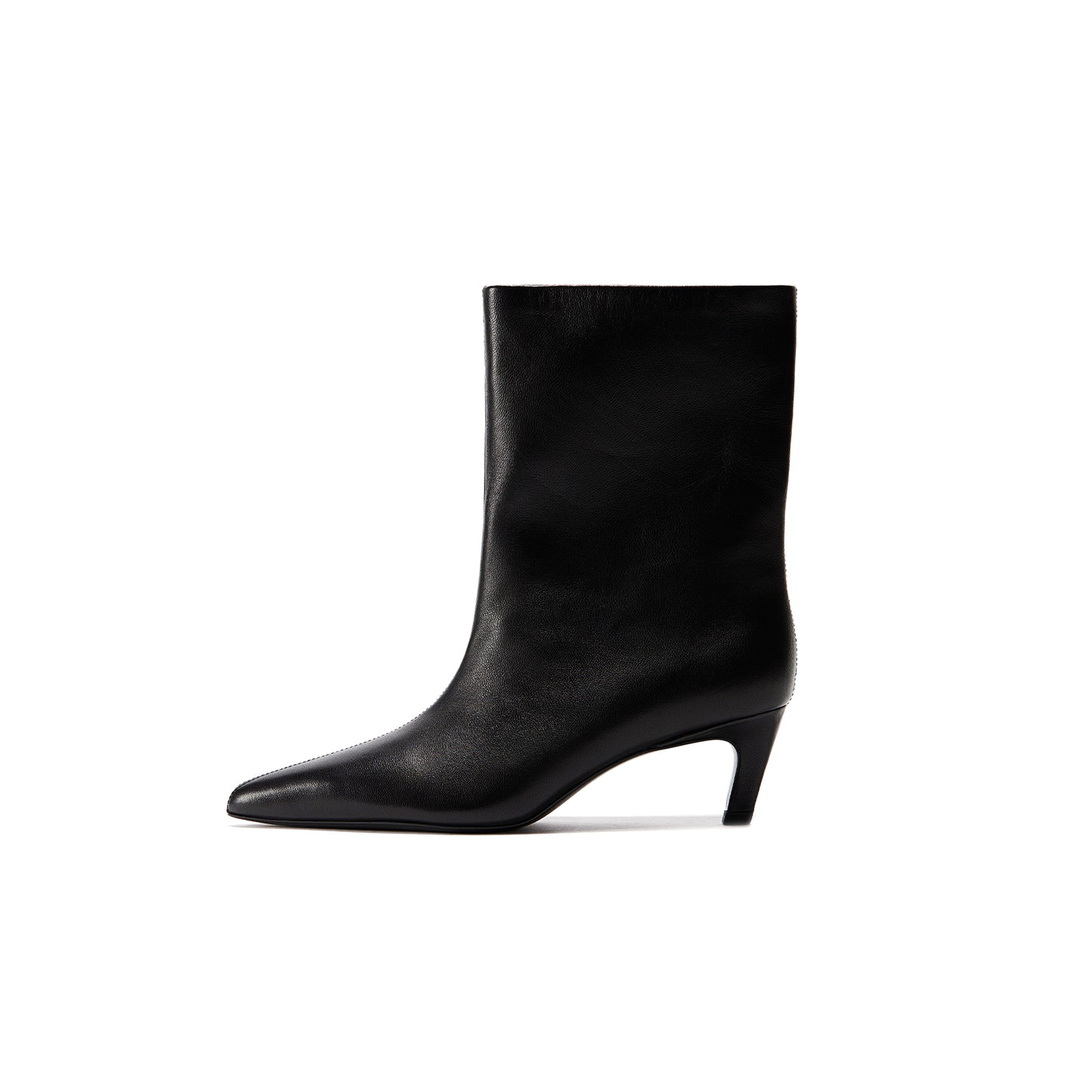 Black Pointed-Toe Ankle Simple Stiletto Boots