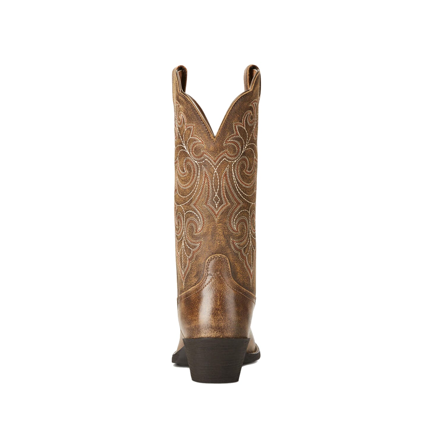 Tan Square-Toe Chic Embroidery Classic Mid Calf Cowgirl Boots
