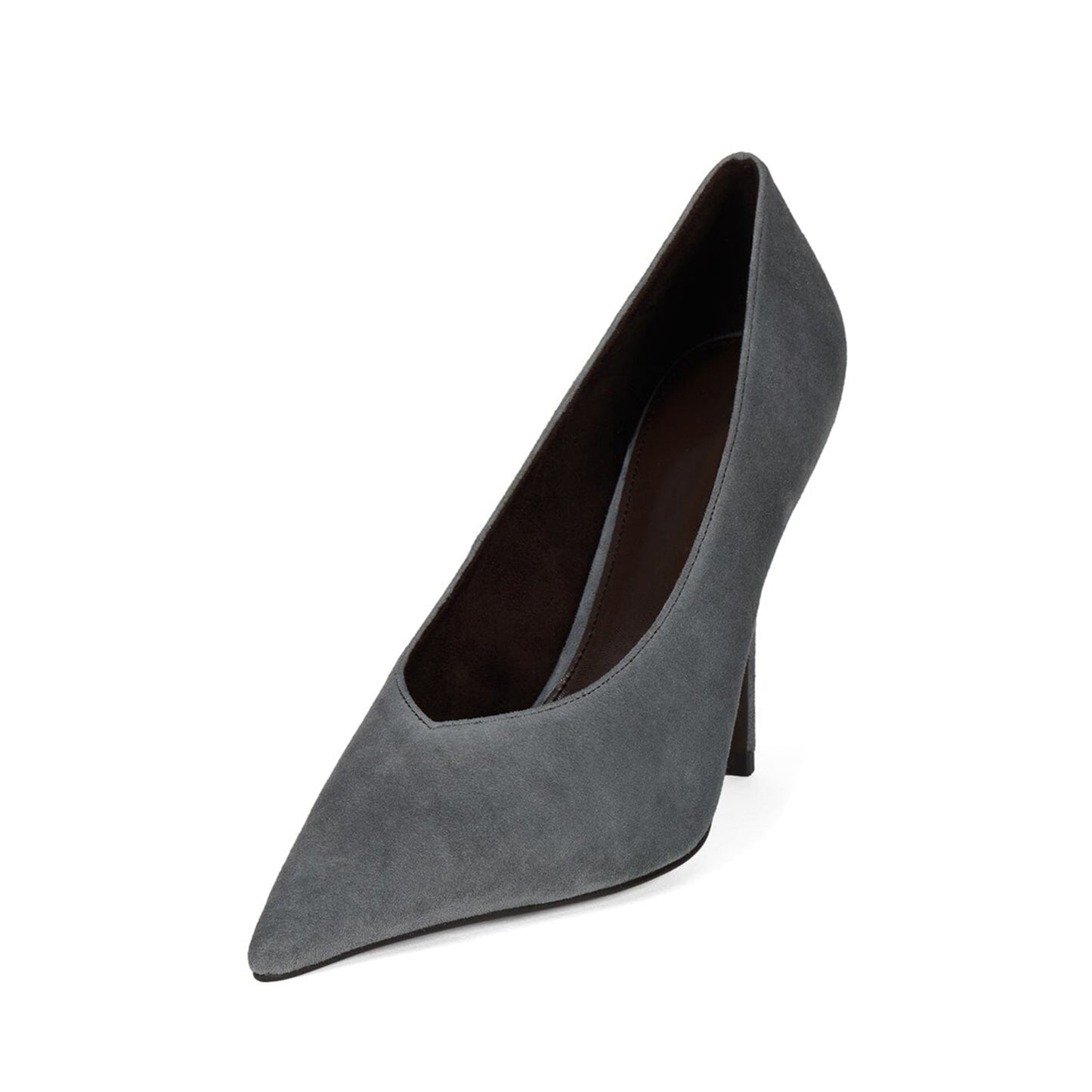 Dusty Blue Faux Suede Pointed-Toe Classic Stiletto High Heels