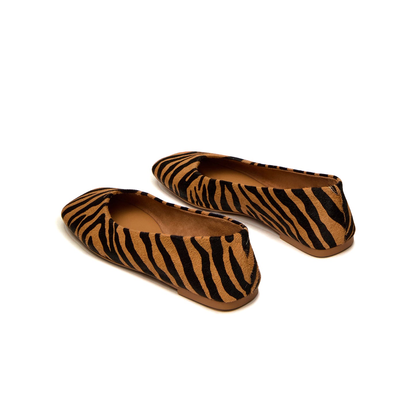Zebra Print Square-Toe Slip-On Stylish Flats