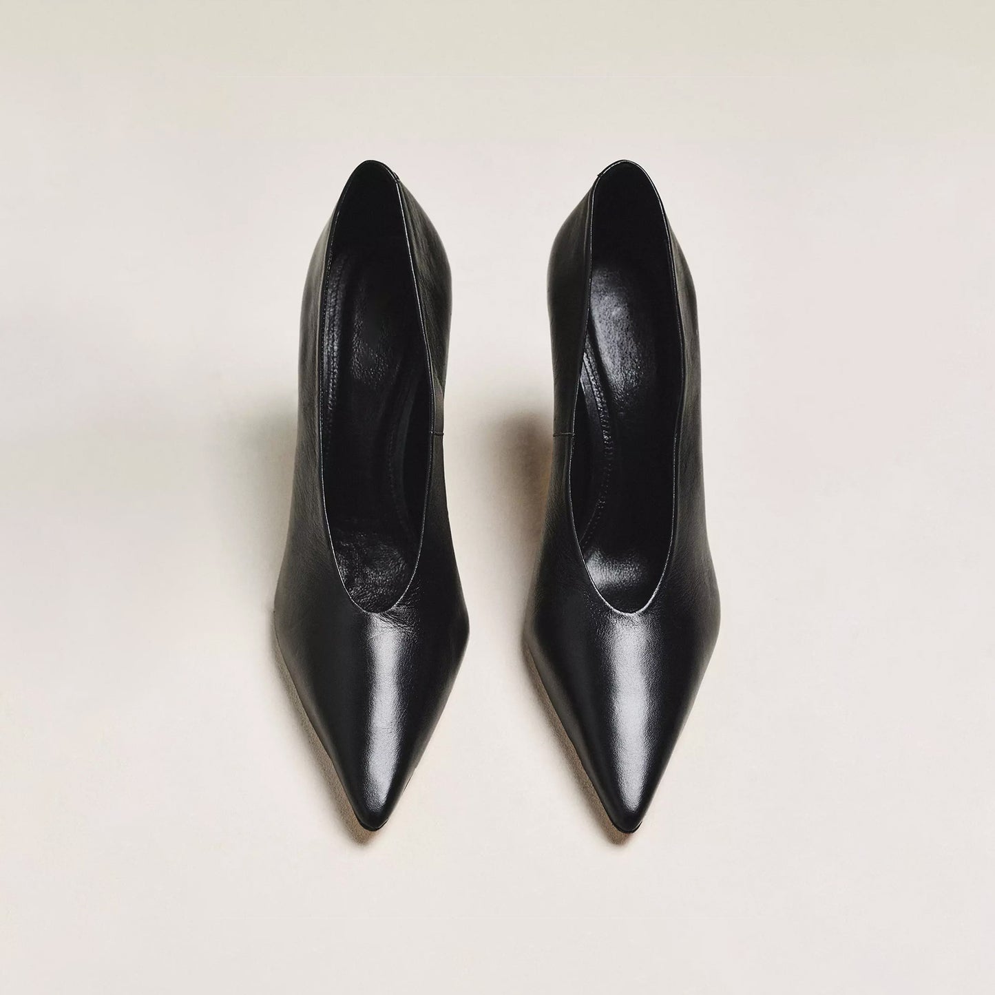 Black Pointed-Toe Classic Backless High Heels