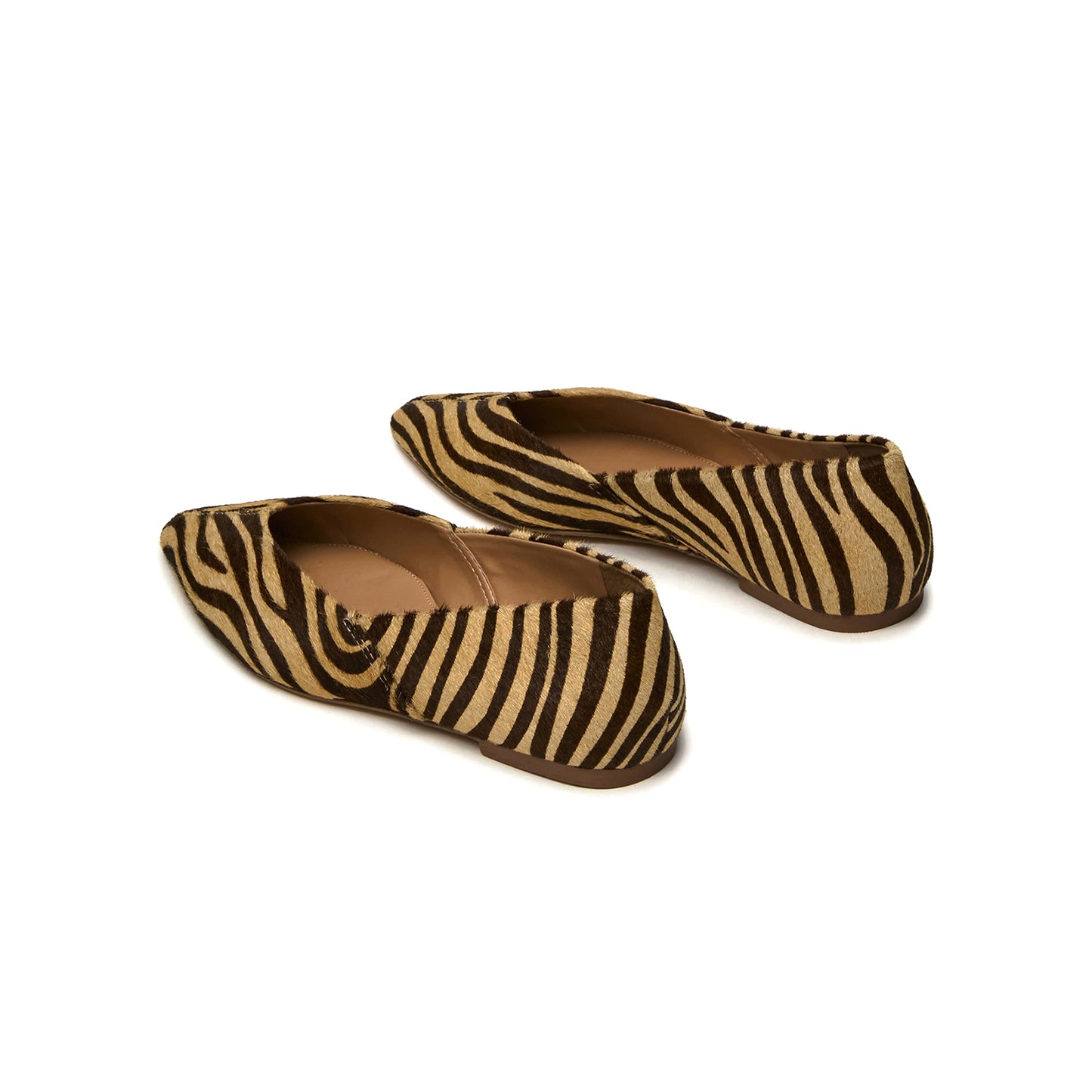 Zebra Print Pointed-Toe Slip-On Stylish Flats