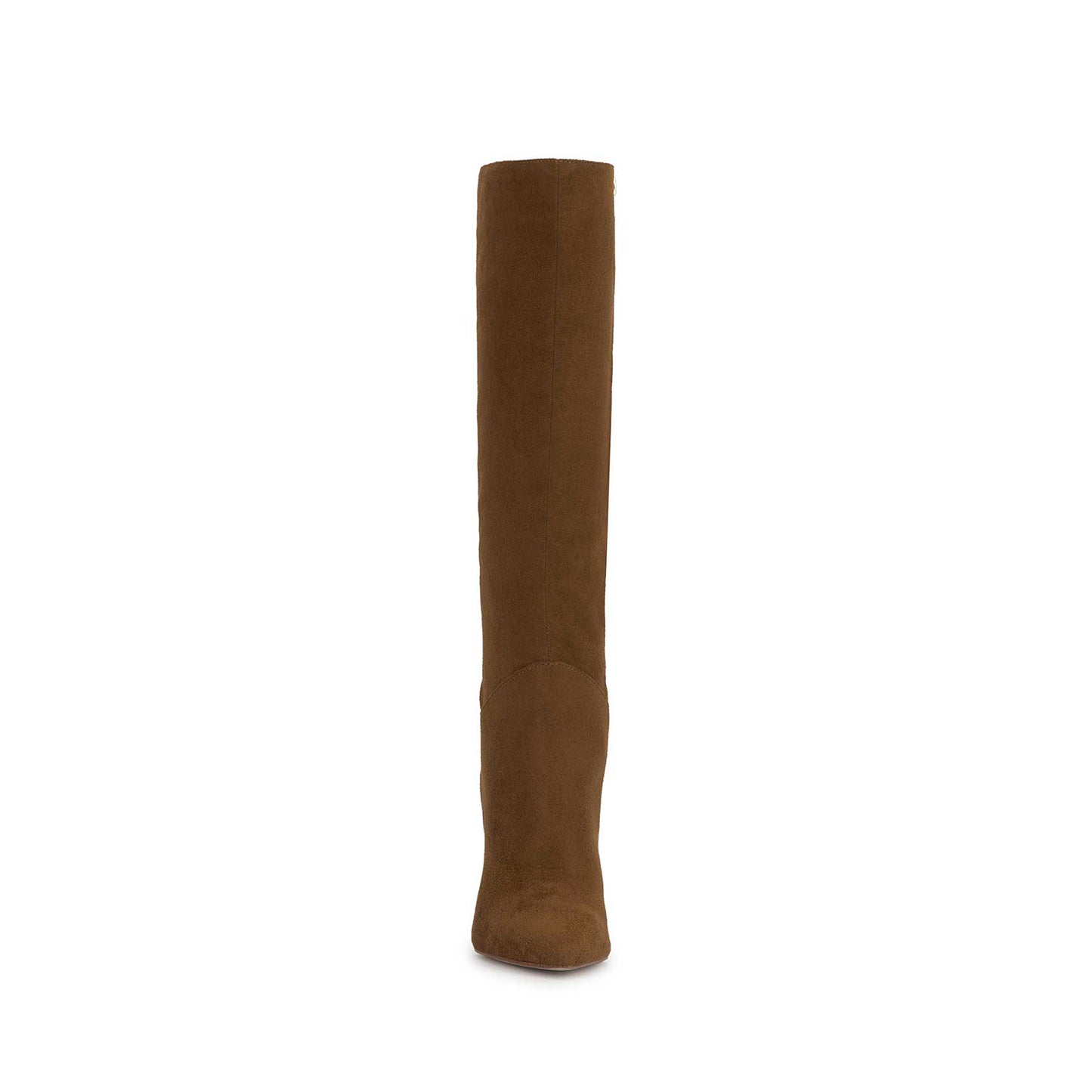 Brown Faux Suede Pointed-Toe Full-Zip Chic Knee High Stiletto Boots
