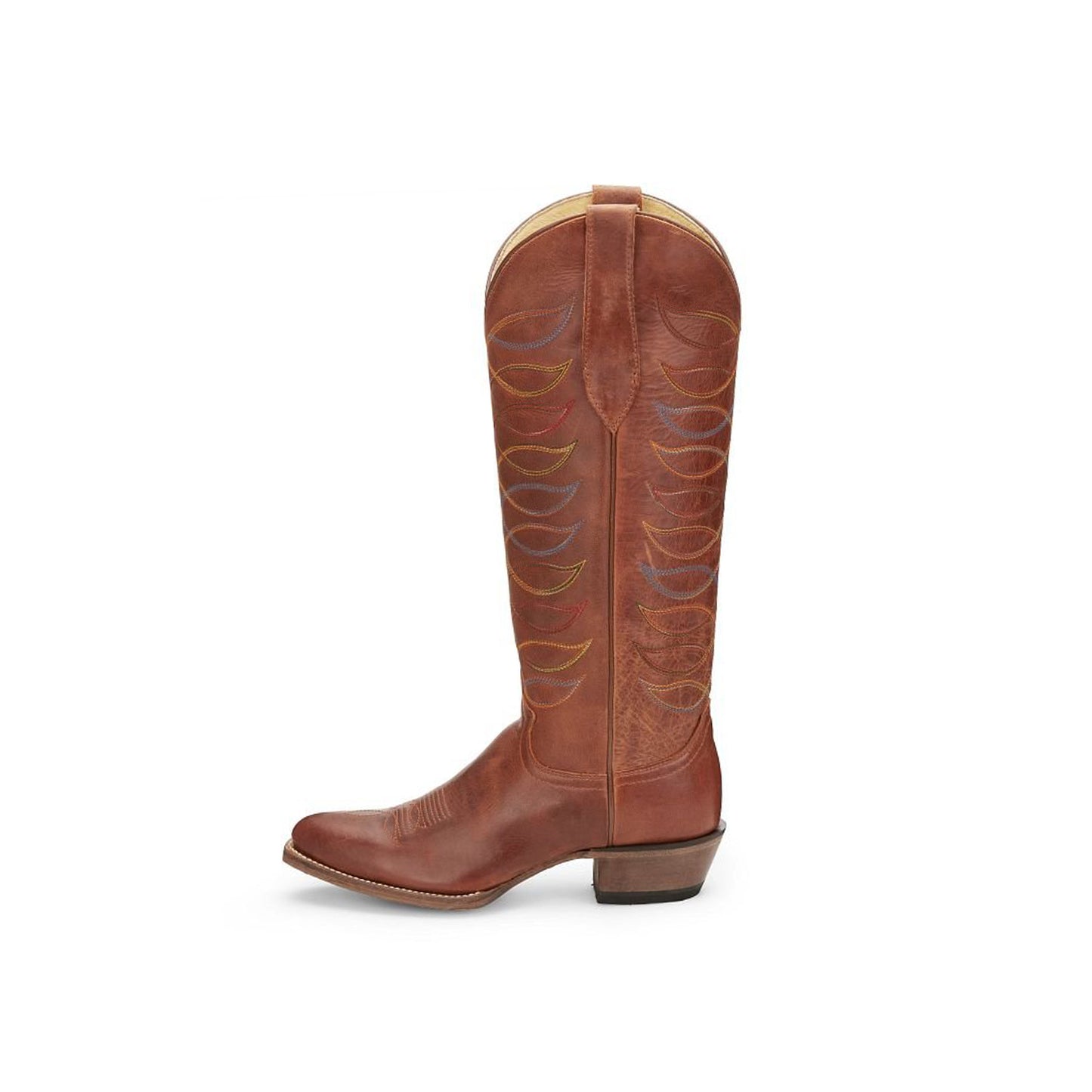 Amber Snip-Toe Colorful Embroidery Wide Calf Knee High Cowgirl Boots