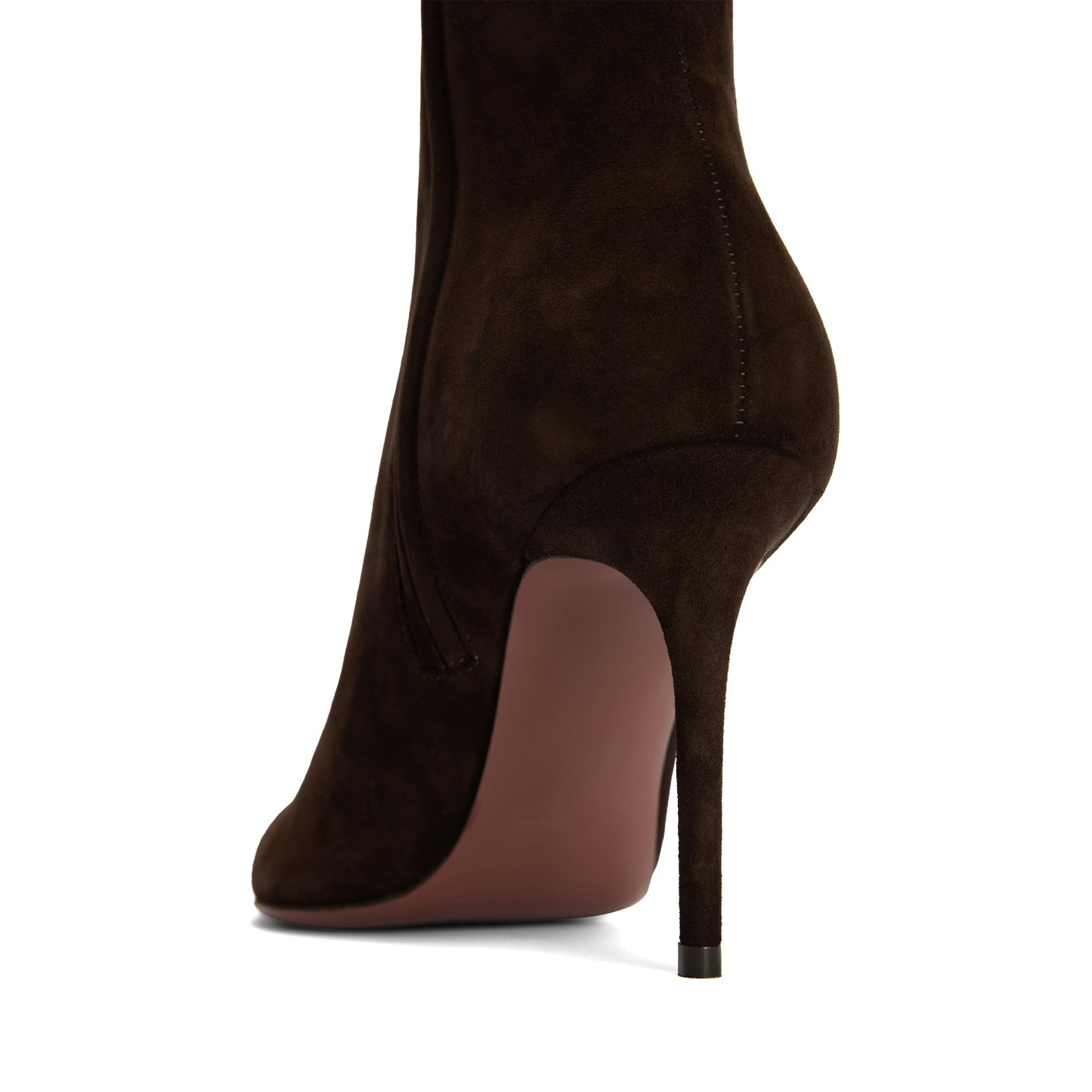 Ebony Faux Suede Pointed-Toe Classic Full-Zip Chic Ankle Stiletto Boots