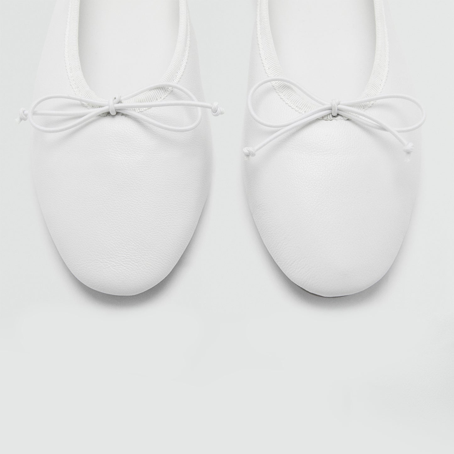White Round-Toe Classic Front Bow Stylish Ballet Flats