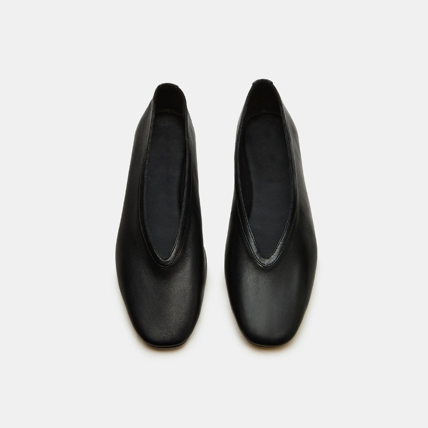 Black Elegant Square-Toe Rhinestone Slip-On Flats