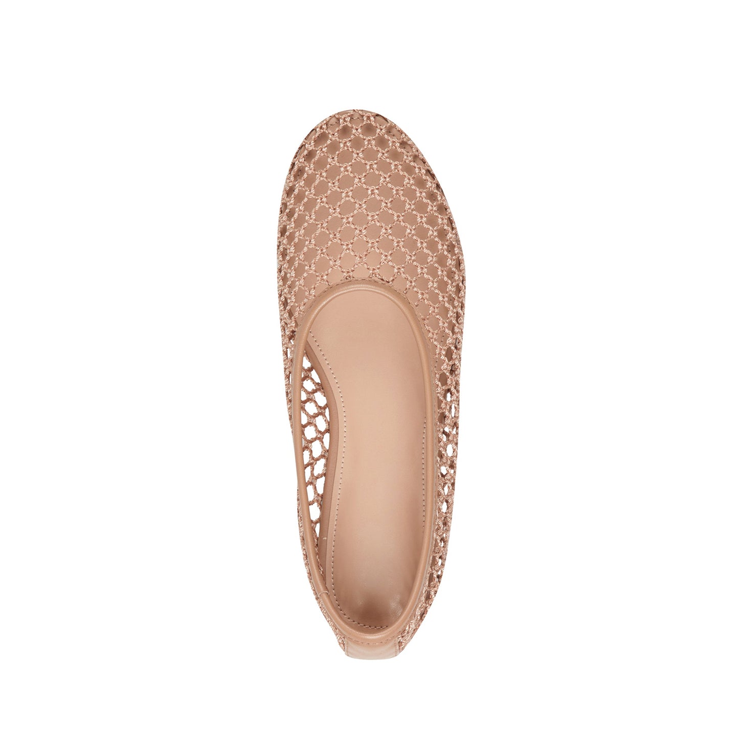 Nude Mesh Round-Toe Classic Slip-On Stylish Ballet Flats