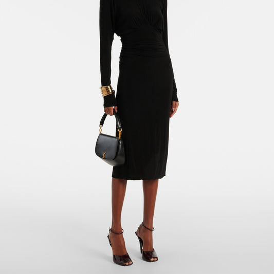 Patent Brown Square-Toe Ankle Strap High Heels