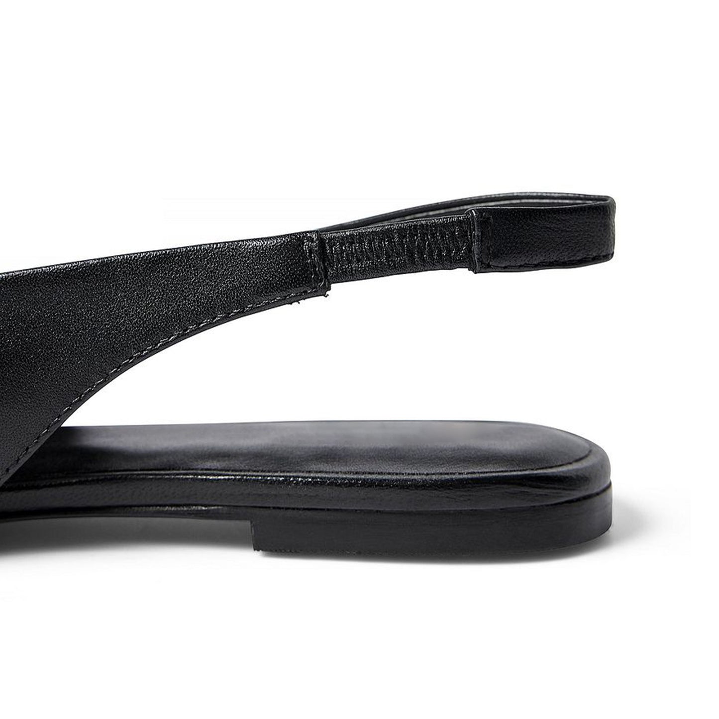 Black Pointed-Toe Classic Slip-On Slingback Flats
