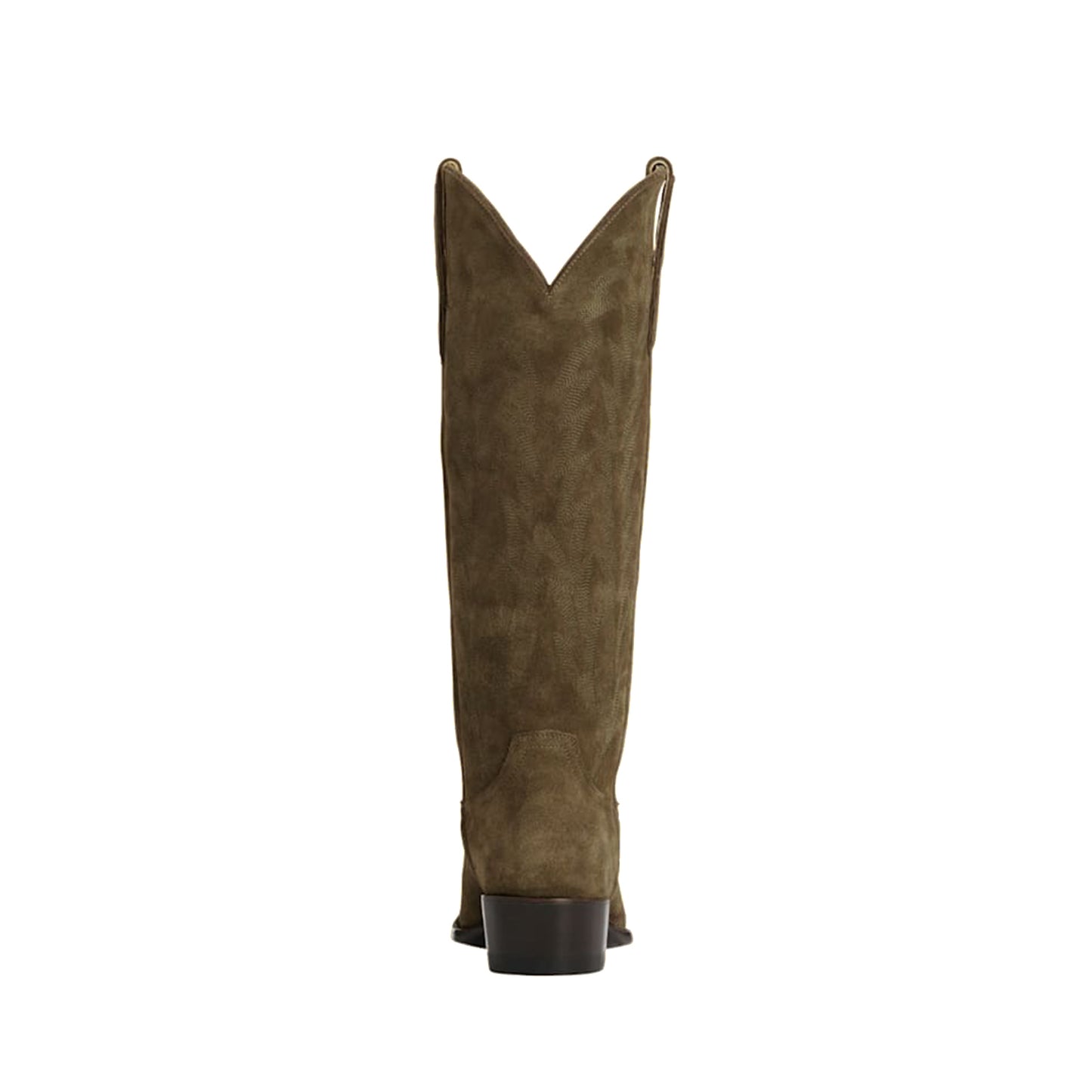 Green Faux Suede Snip-Toe Embroidery Sleek Mid Calf Classic Cowgirl Boots