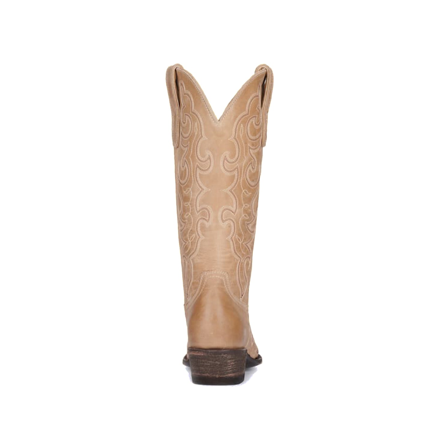 Bone Snip-Toe Delicate Embroidery Mid Calf Cowgirl Boots