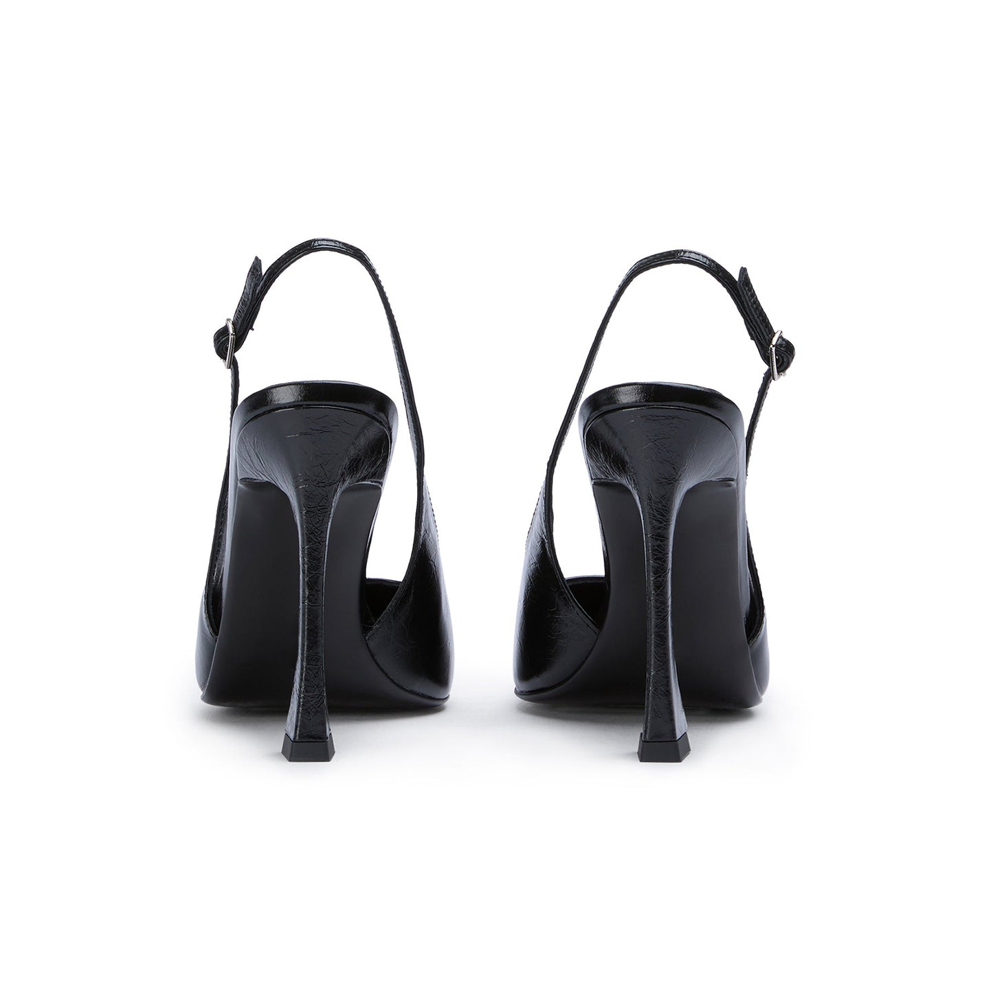 Black Pointed-Toe Slingback Pumps High Heels