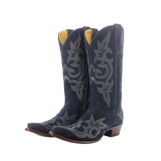 Purple Faux Suede Snip-Toe Delicate Embroidery Chic Cowgirl Boots