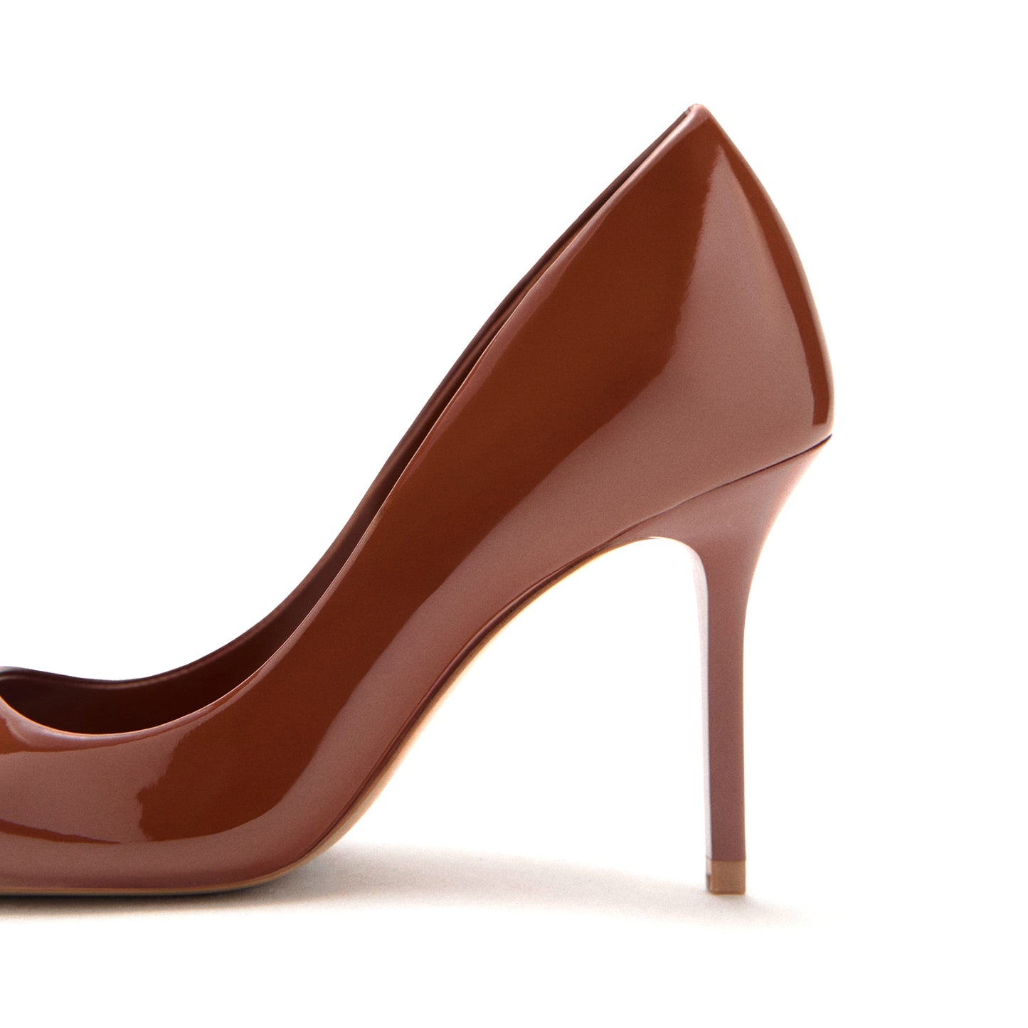 Patent Cognac Pointed-Toe Classic Slip-On Stiletto High Heels
