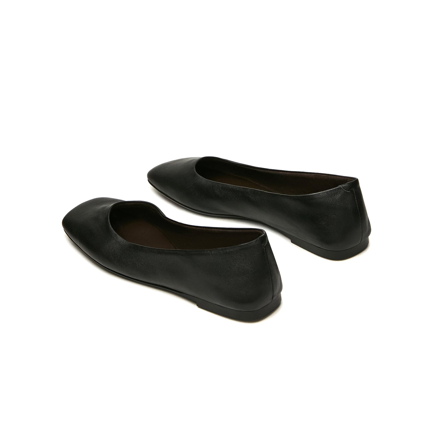 Black Square-Toe Slip-On Stylish Flats