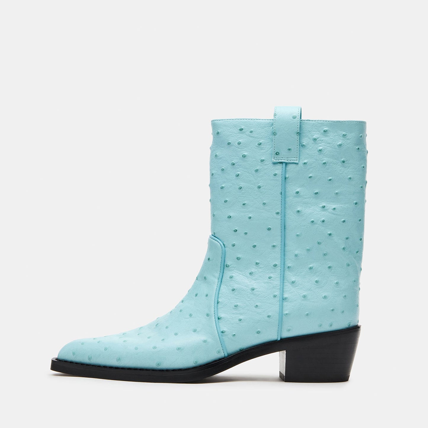 Turquoise Snip-Toe Chic Slip-On Ankle Cowgirl Boots