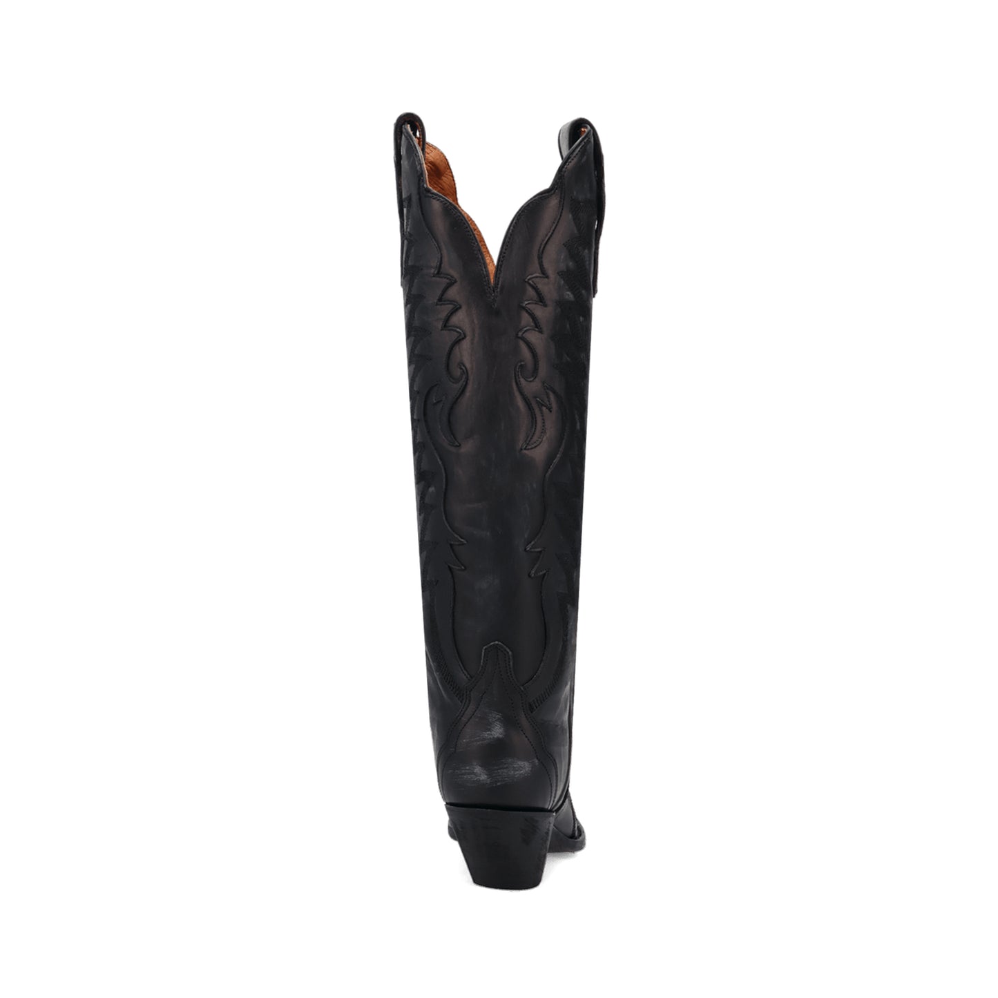 Black Snip-Toe Chic Embroidery And Appliques Wide Calf Knee High Cowgirl Boots
