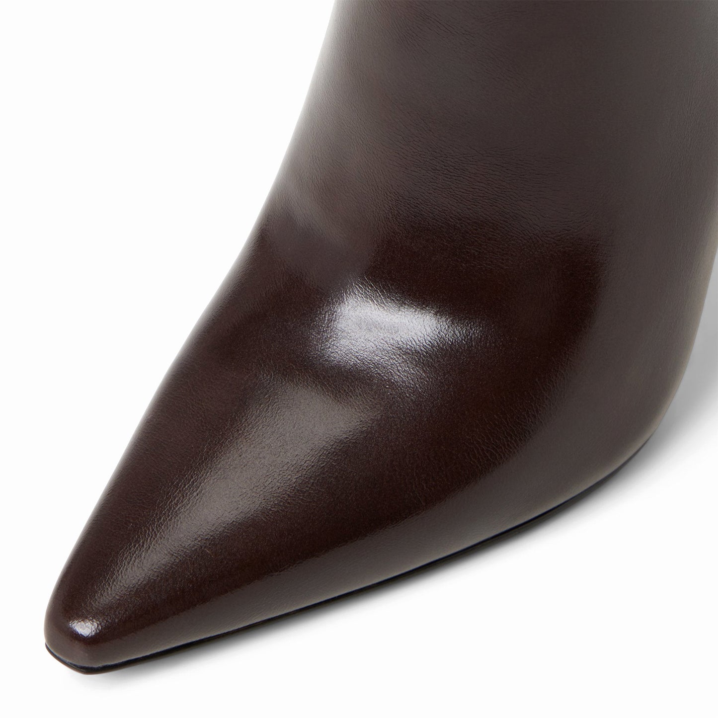 Dark Brown Snip-Toe Sleek Full-Zip Ankle Stiletto Boots