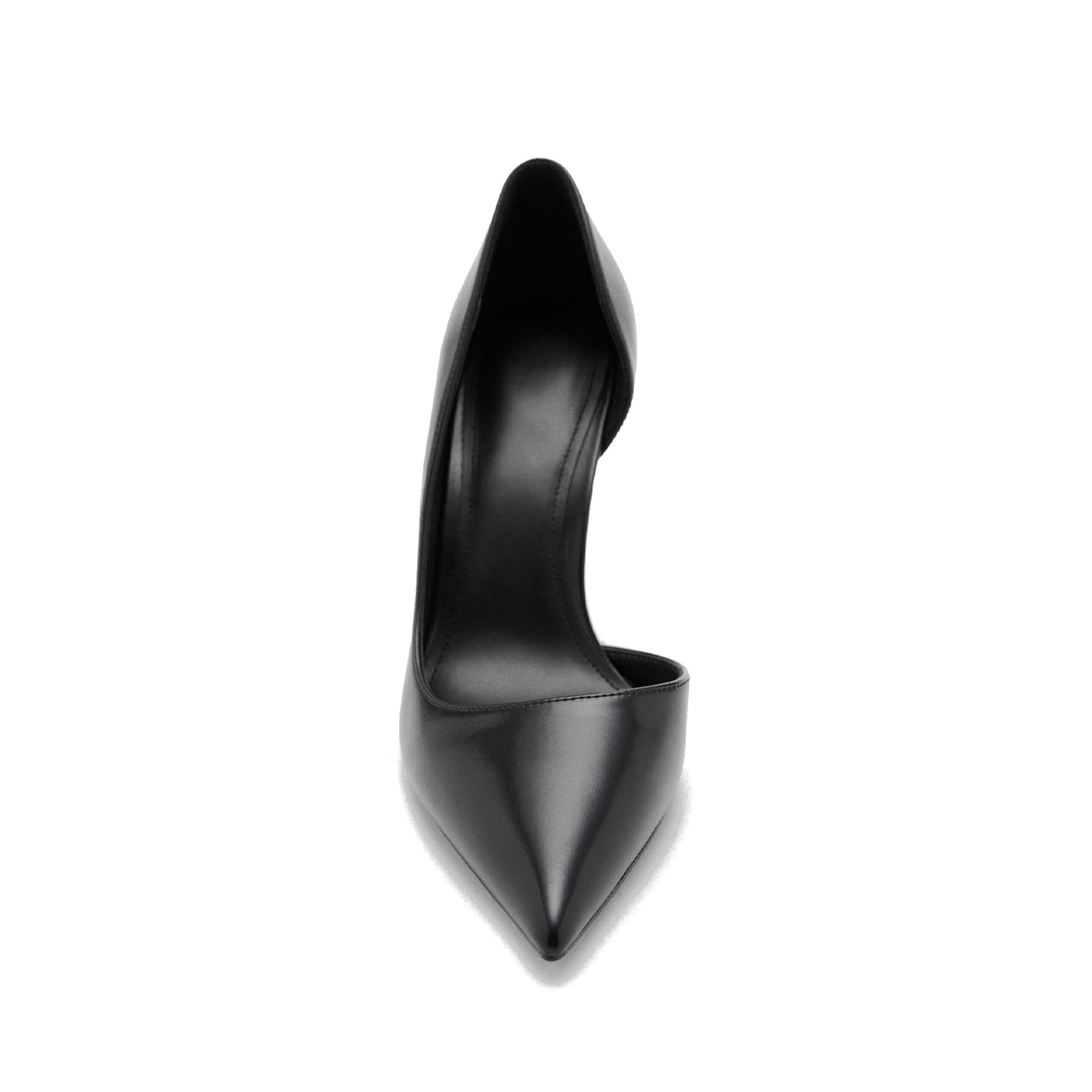 Black Pointed-Toe Slip-On Sleek High Heels Pumps