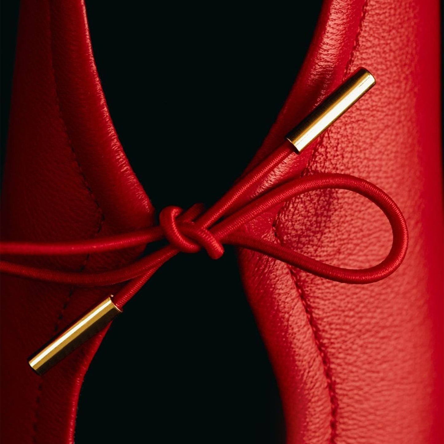 Red Round-Toe Lace-Up Ballet Classic Flats