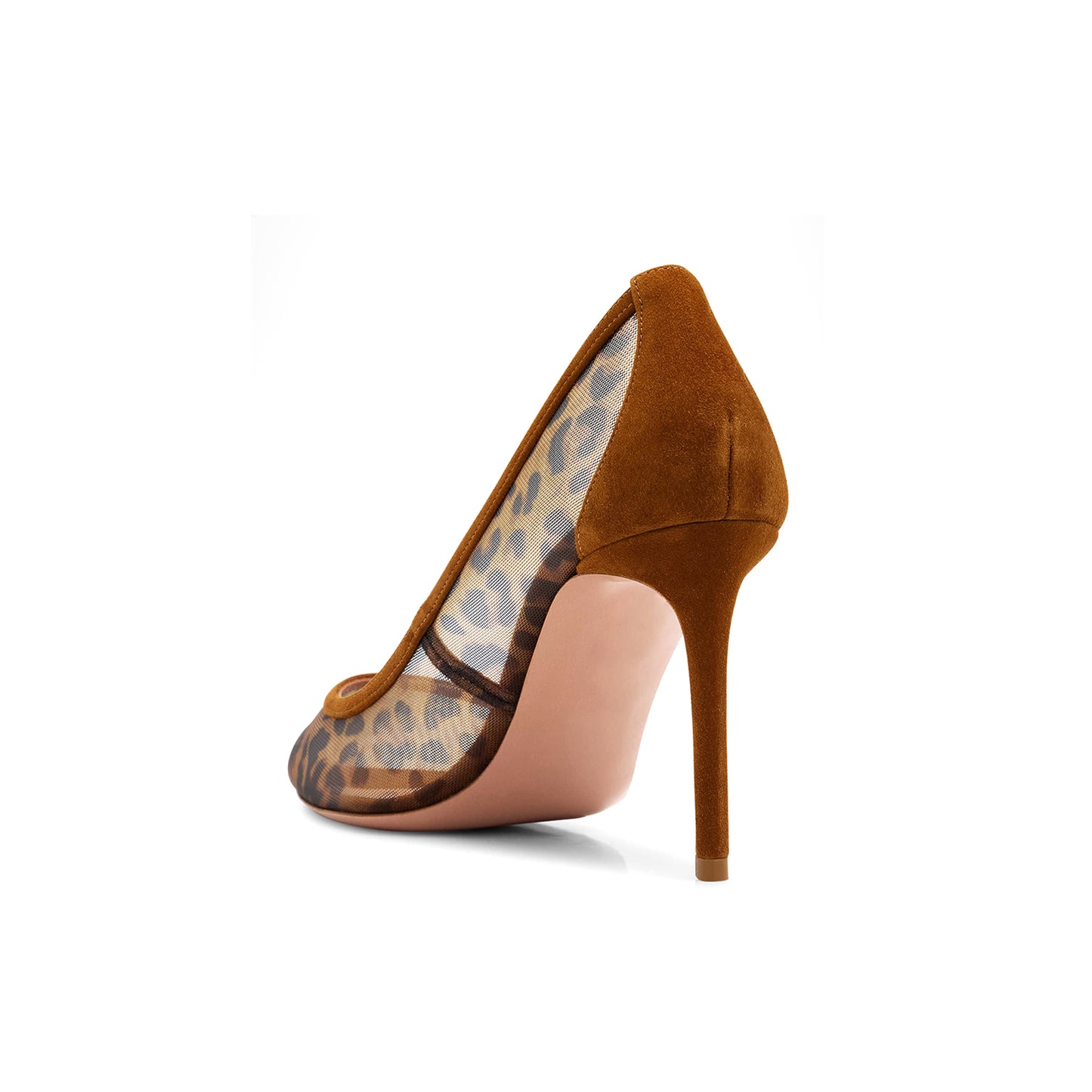 Leopard Mesh Pointed-Toe Classic Slip-On High Heels