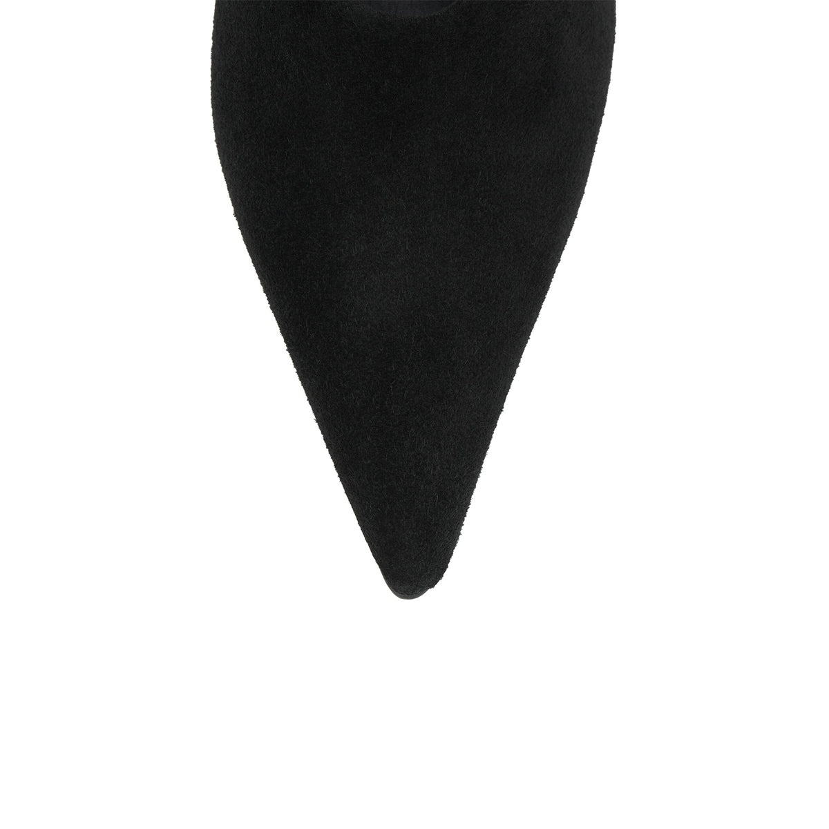 Black Faux Suede Pointed-Toe Sleek Slip-On Pumps High Heels