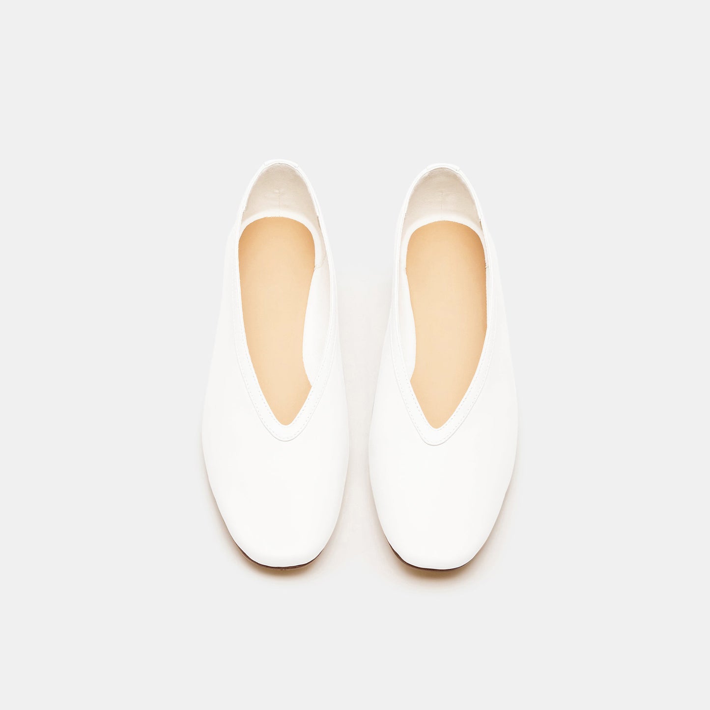 White Elegant Square-Toe Rhinestone Slip-On Flats