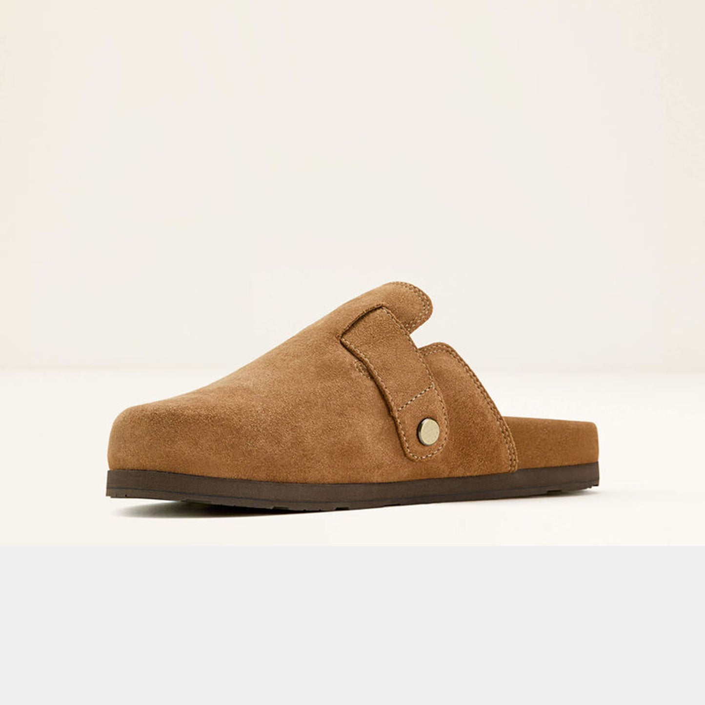 Caramel Cow Suede Square-Toe Backless Chic Mules Flats