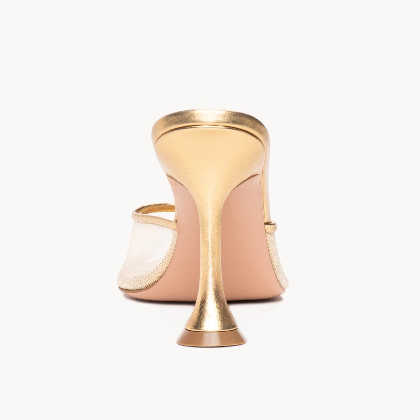 Gold Mesh Almond-Toe Backless Simple High Heels
