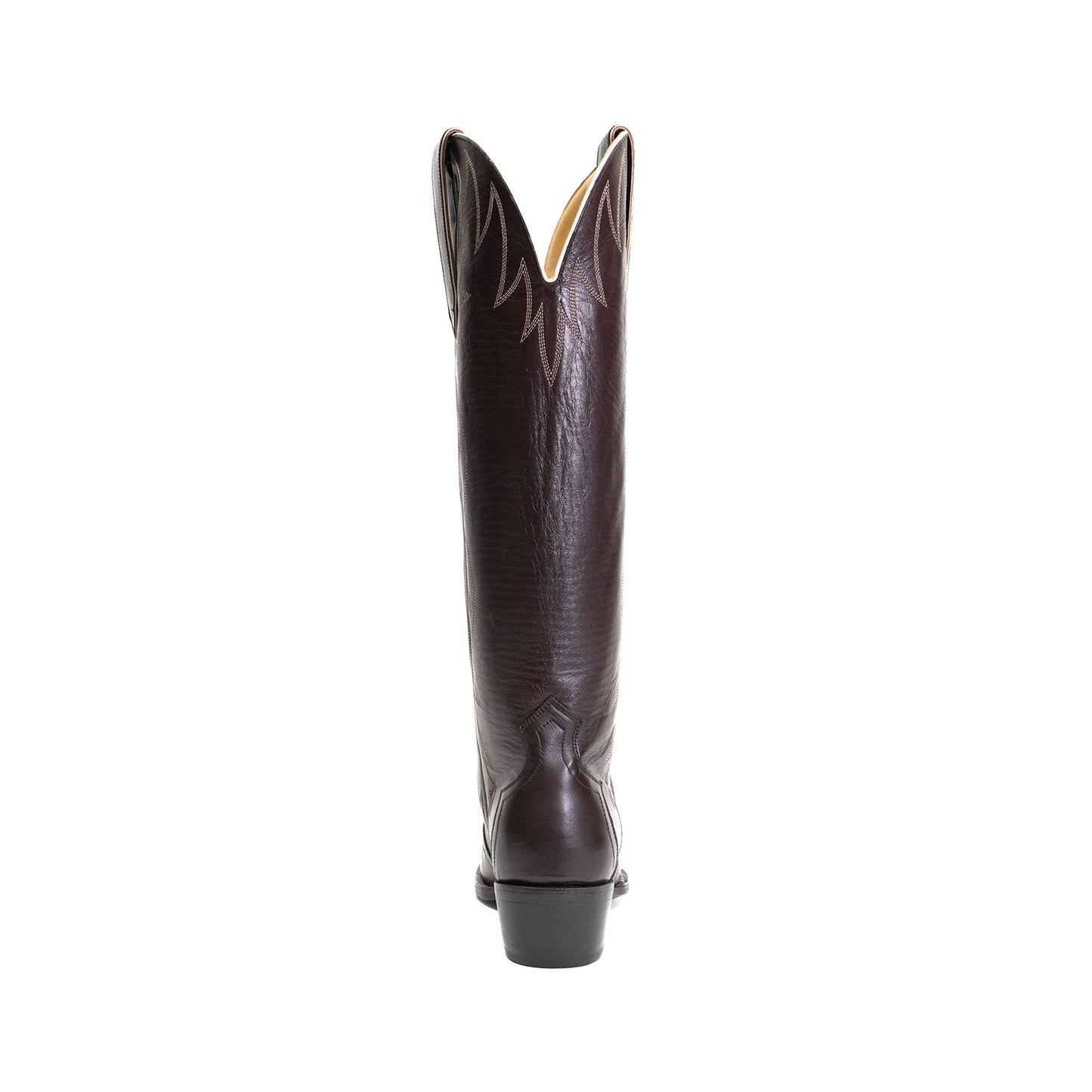 Chocolate Snip-Toe Western Embroidery Classic Wide Calf Knee High Cowgirl Boots