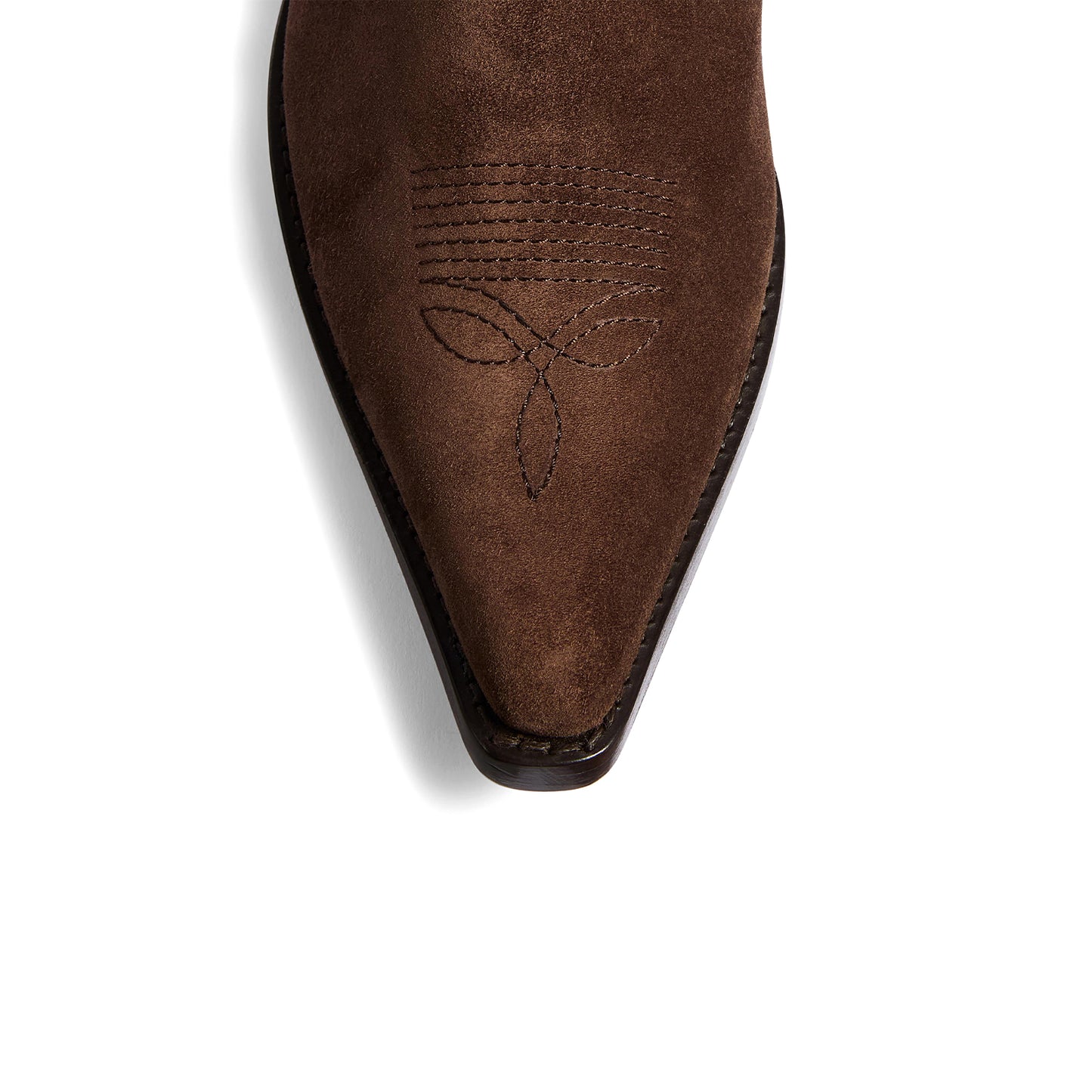 Brown Faux Suede Snip-Toe Simple Ankle Classic Cowgirl Boots