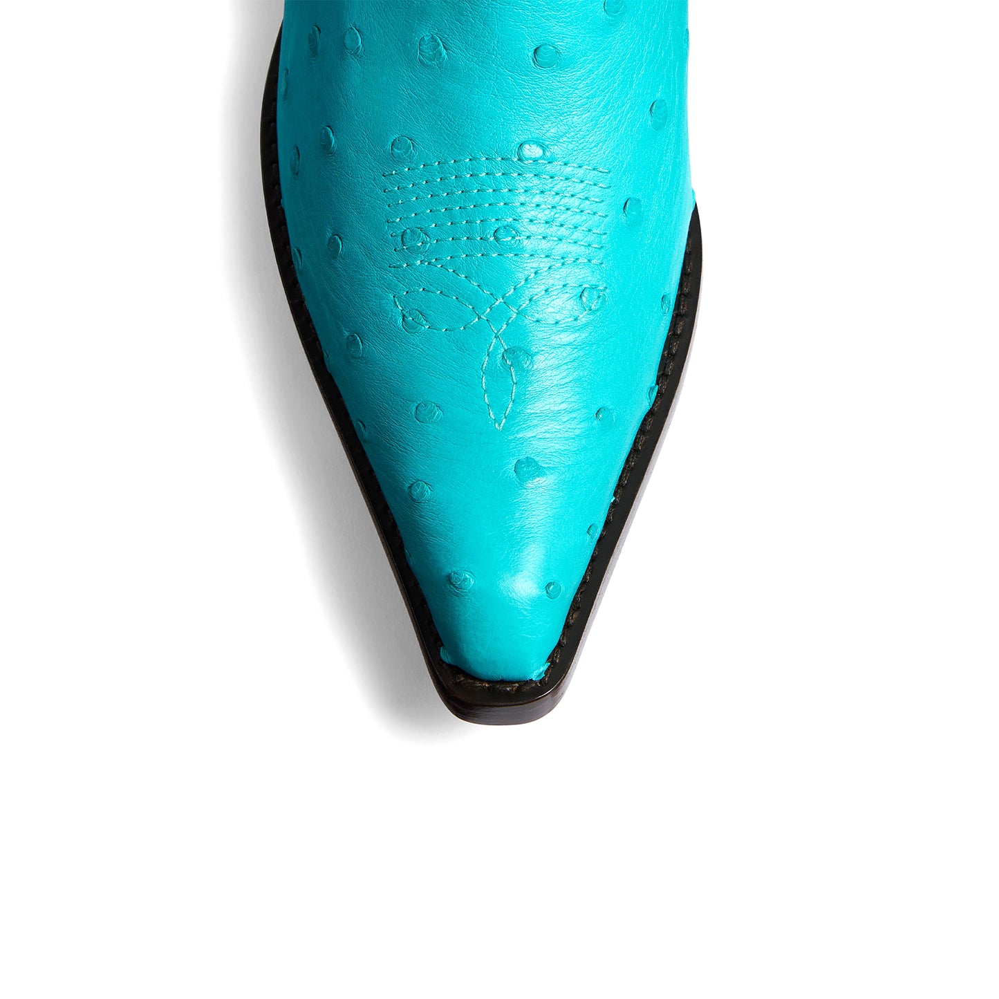 Blue Ostrich Print Snip-Toe Simple Ankle Classic Cowgirl Boots