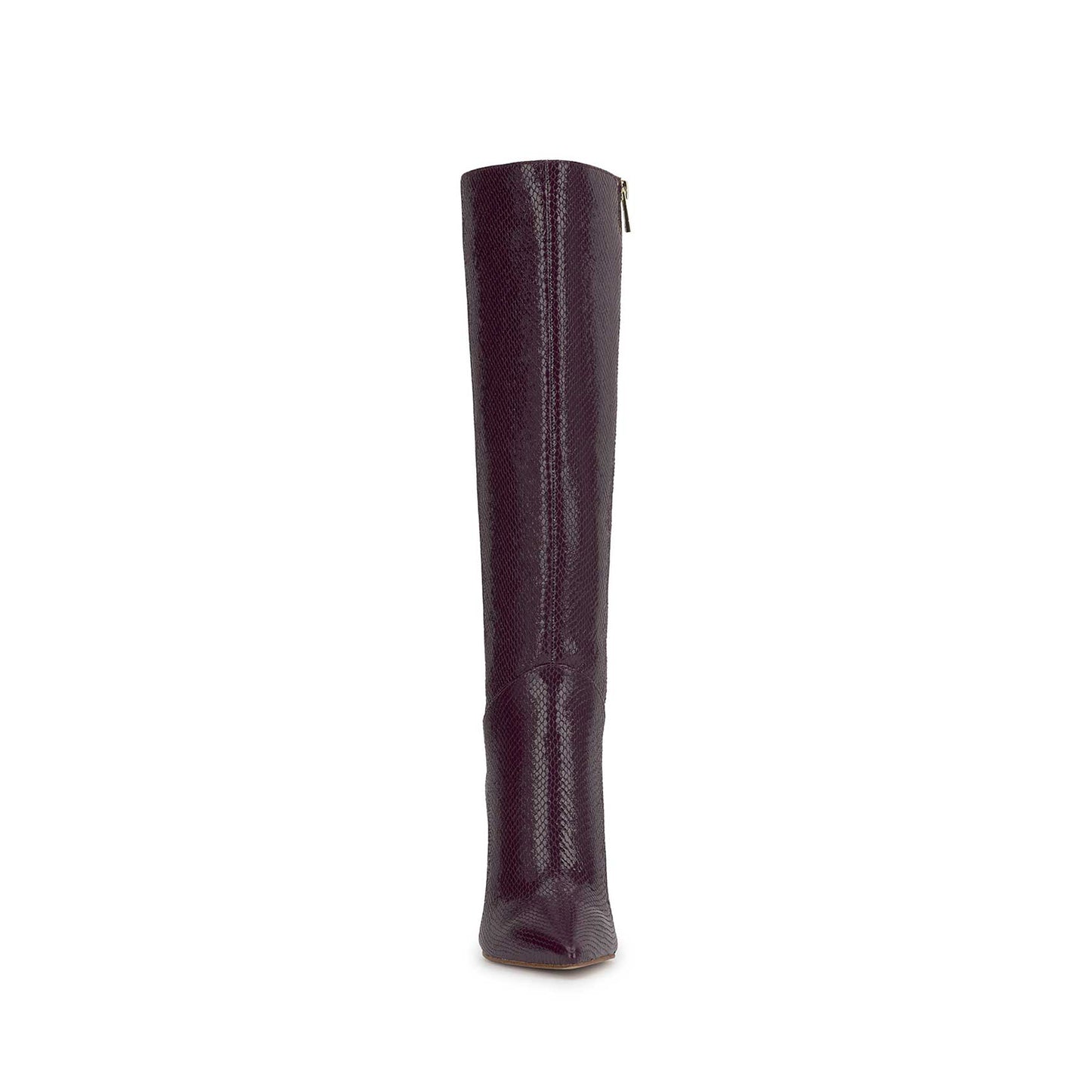 Snakeskin Print Vegan Leather Pointed-Toe Full-Zip Chic Knee High Stiletto Boots