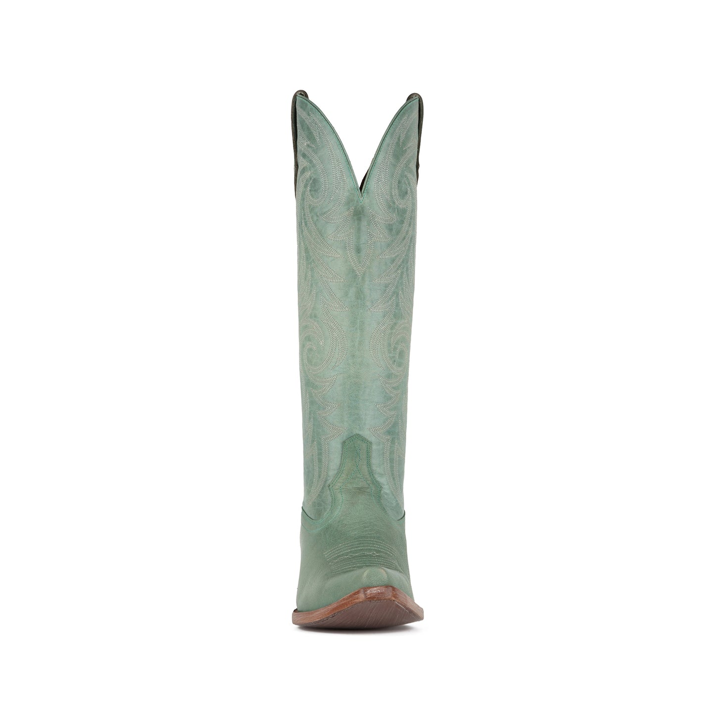 Aqua Snip-Toe Western Embroidery Classic Wide Calf Knee High Cowgirl Boots