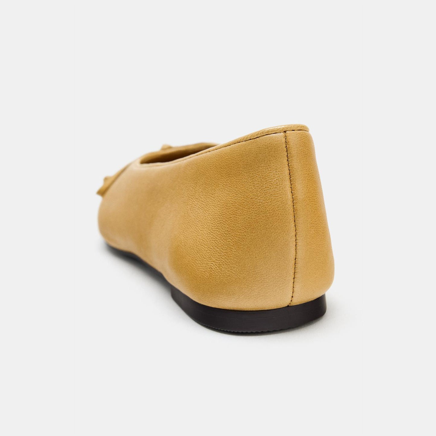 Orange Square-Toe Front Bow Simple Slip-On Ballet Flats