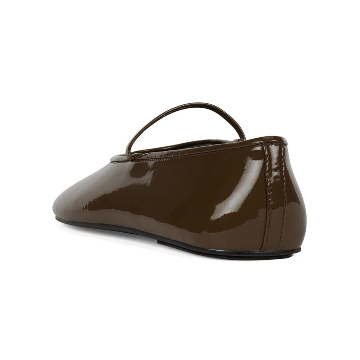 Patent Brown Round-Toe Mary Jane Chic Ballet Flats