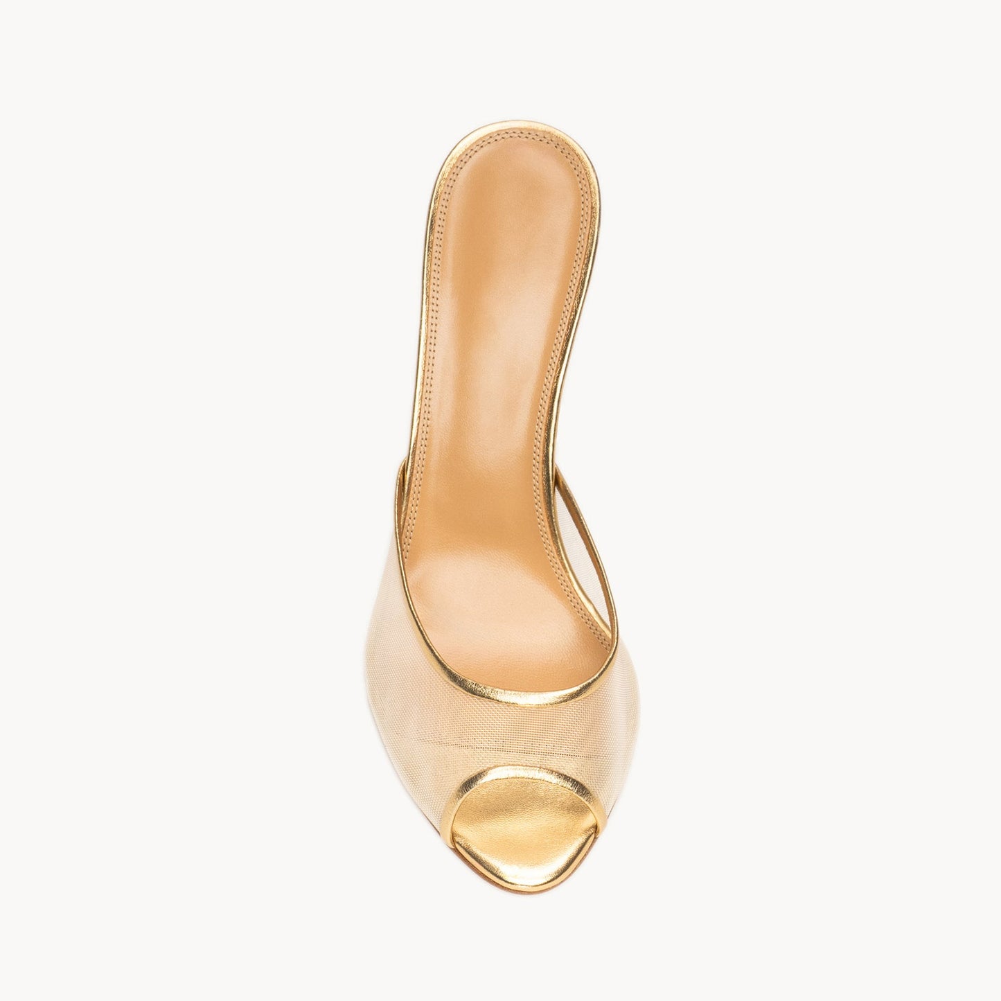 Gold Mesh Almond-Toe Backless Simple High Heels