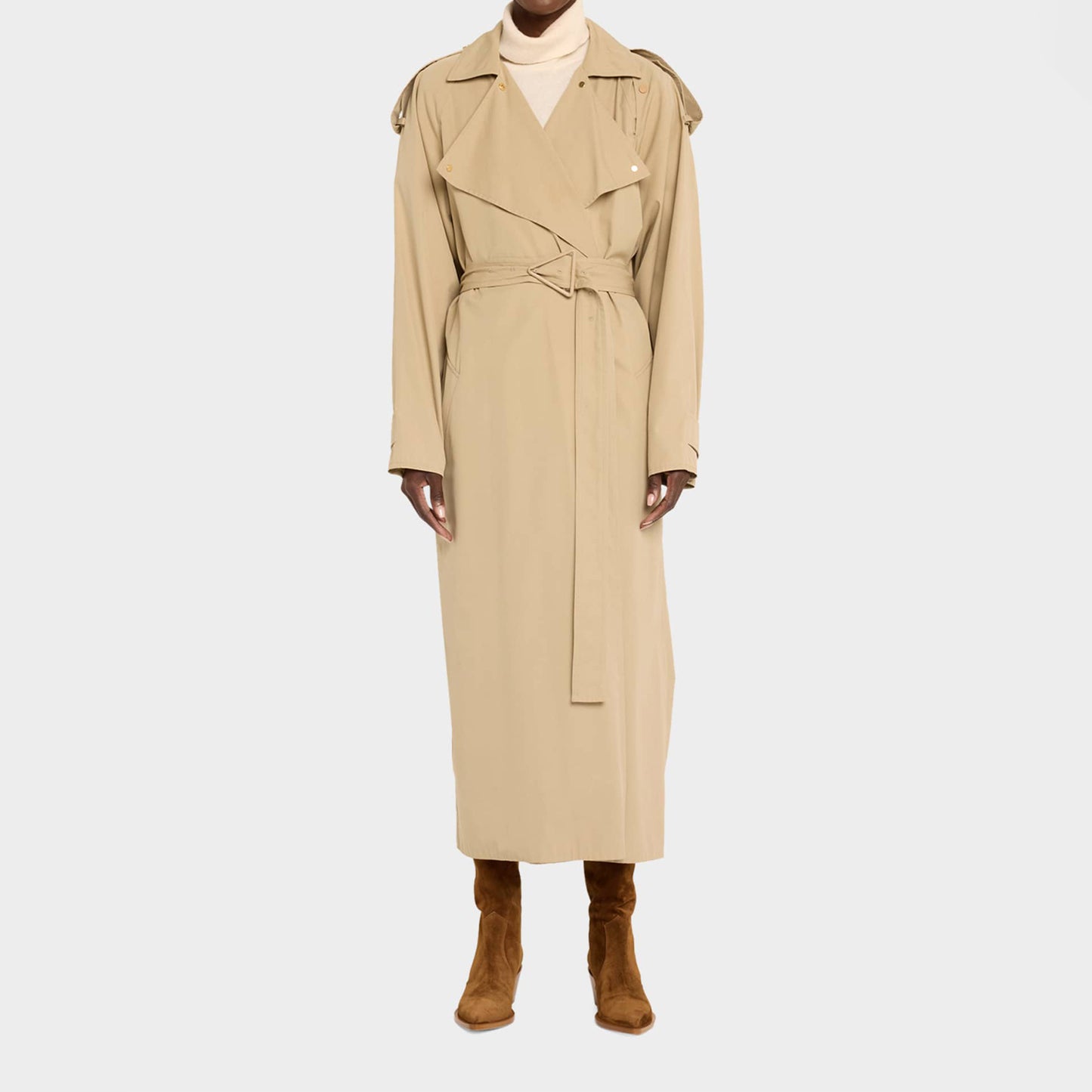 Brown Faux Suede Pointed-Toe Classic Wide Calf Knee High Cowgirl Boots