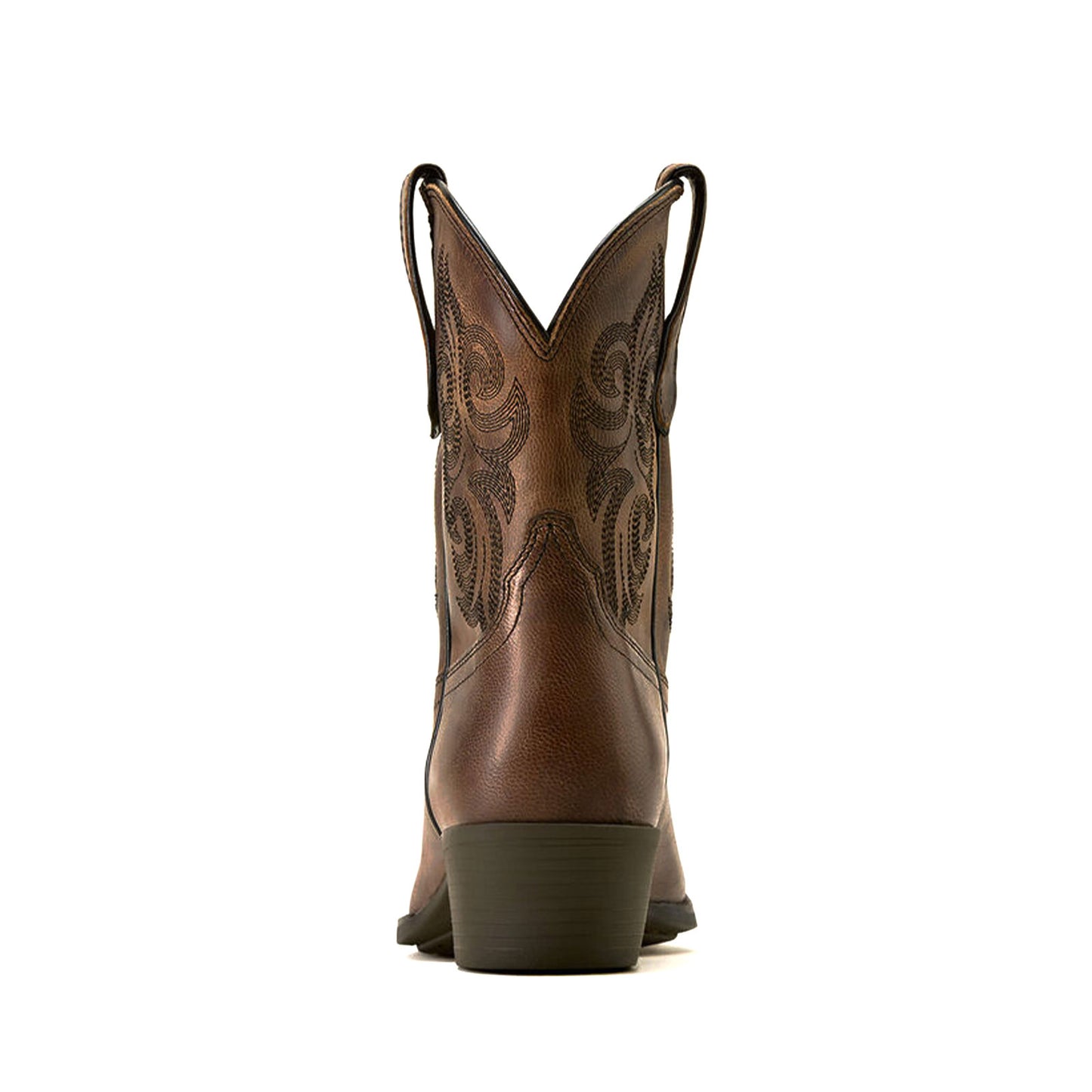 Brown Snip-Toe Classic Embroidery Western Ankle Cowgirl Boots