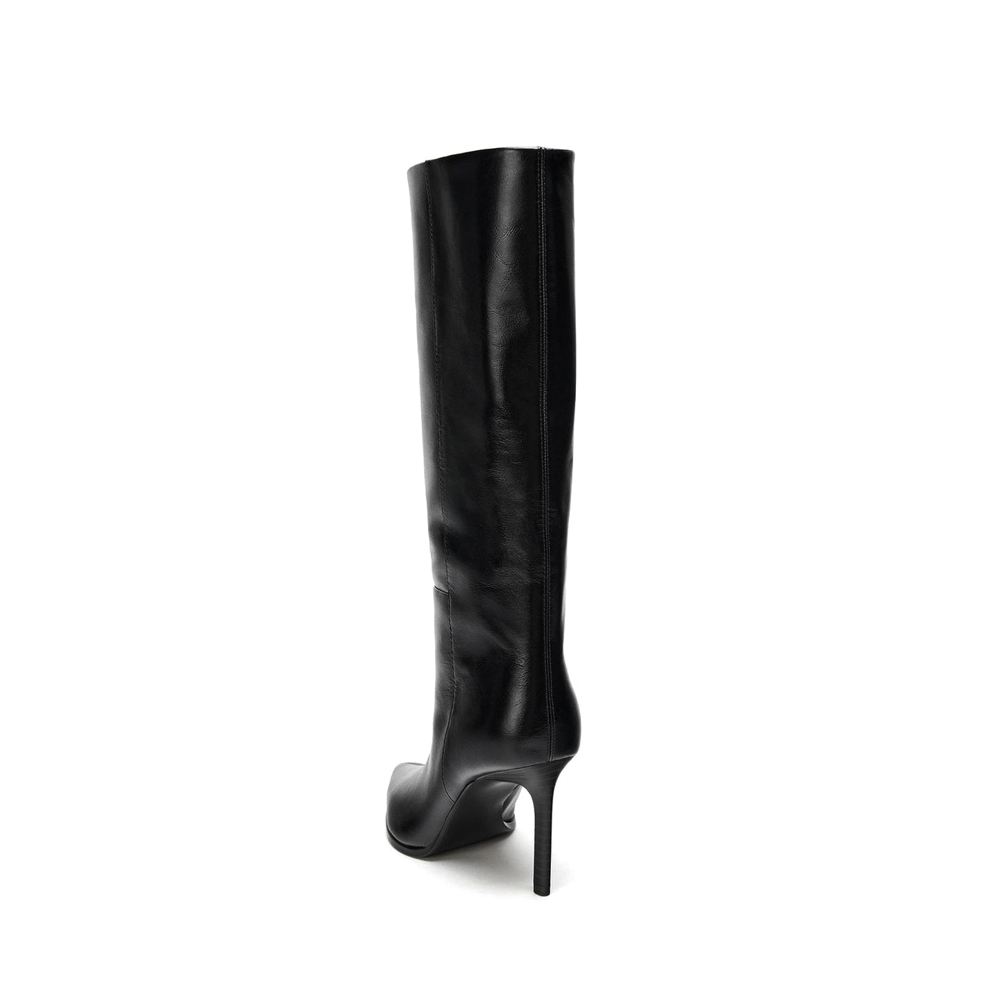 Black Pointed-Toe Simple Wide Calf Chic Knee High Stiletto Boots