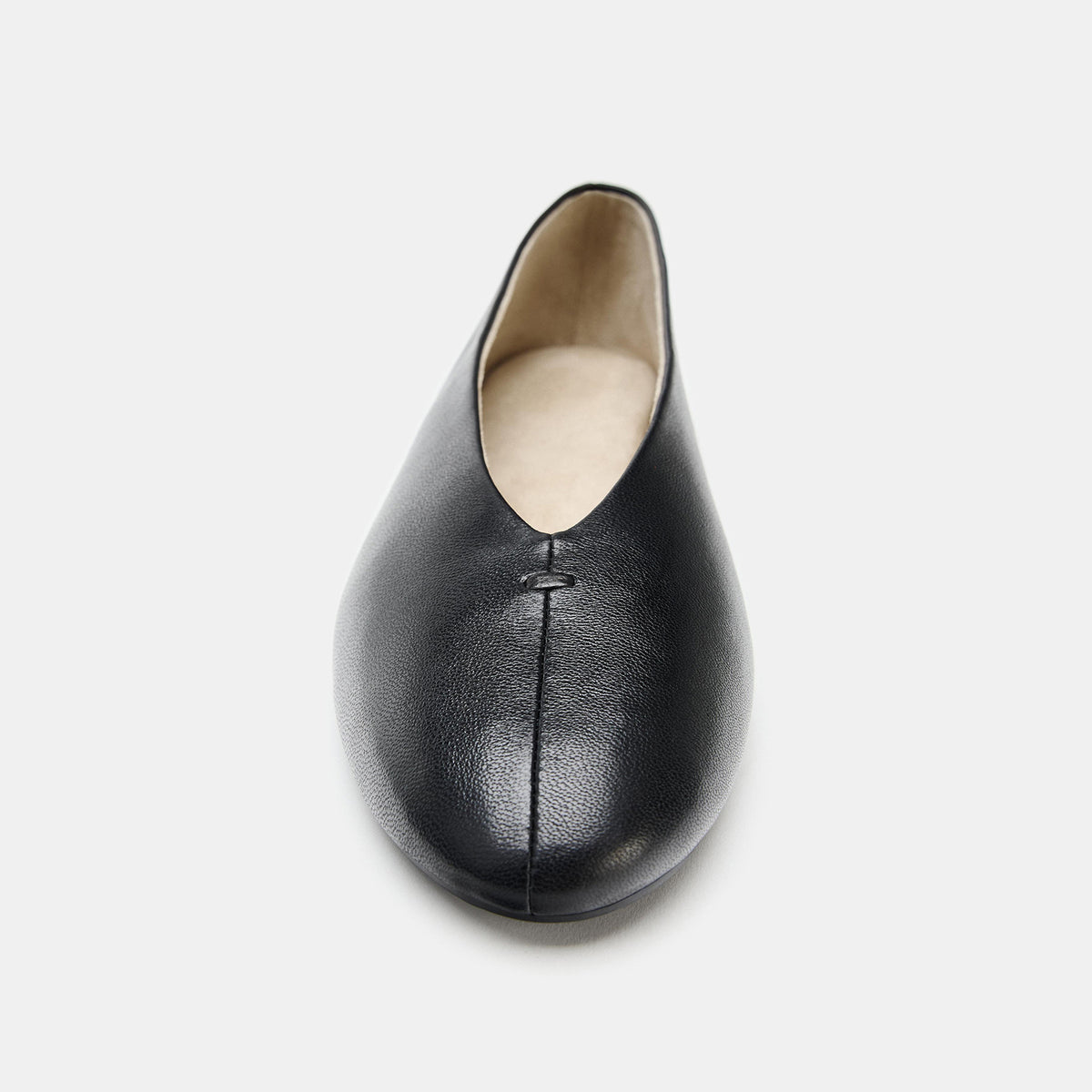 Black Chic Round-Toe Slip-On Ballet Flats