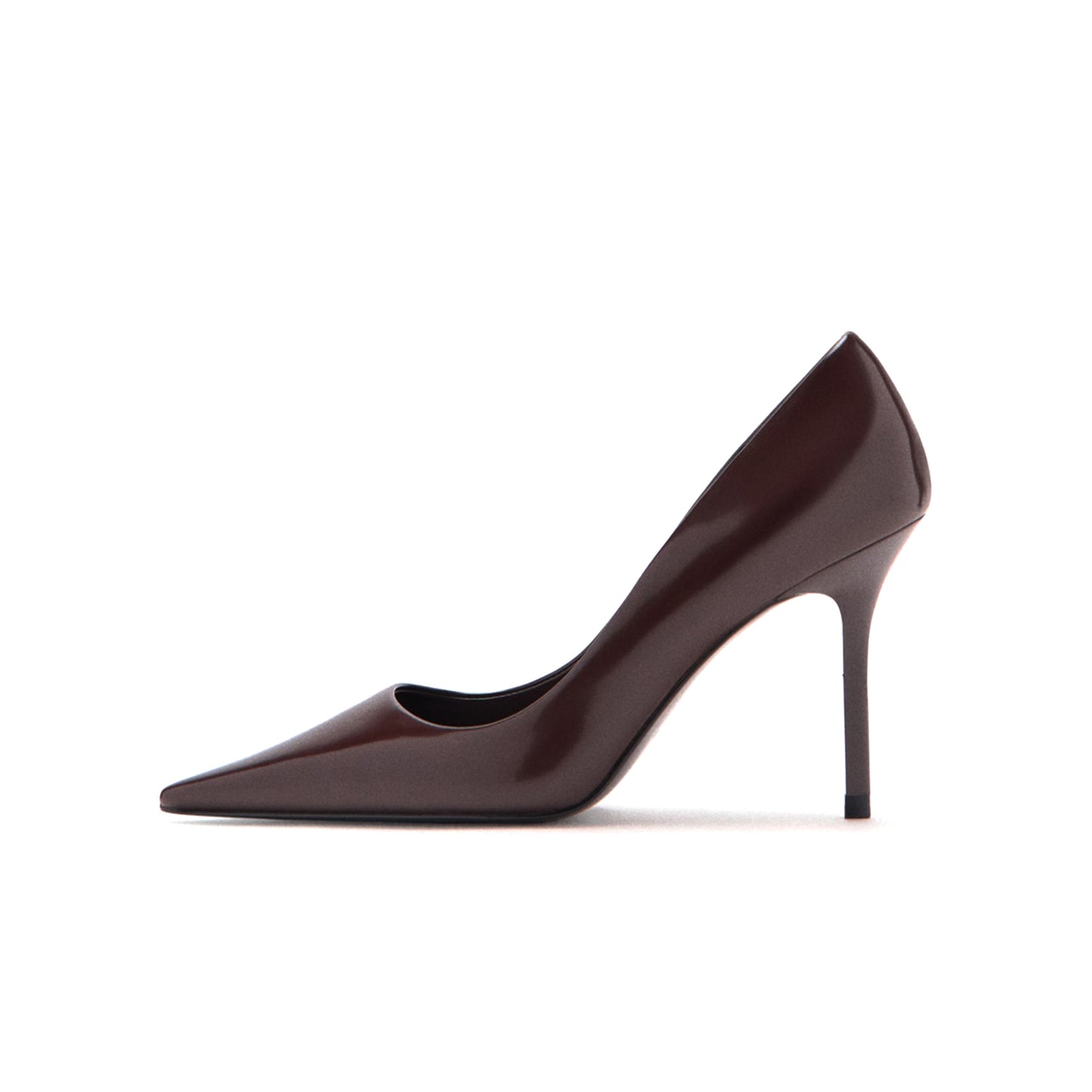 Patent Black Pointed-Toe Classic Slip-On Stiletto High Heels