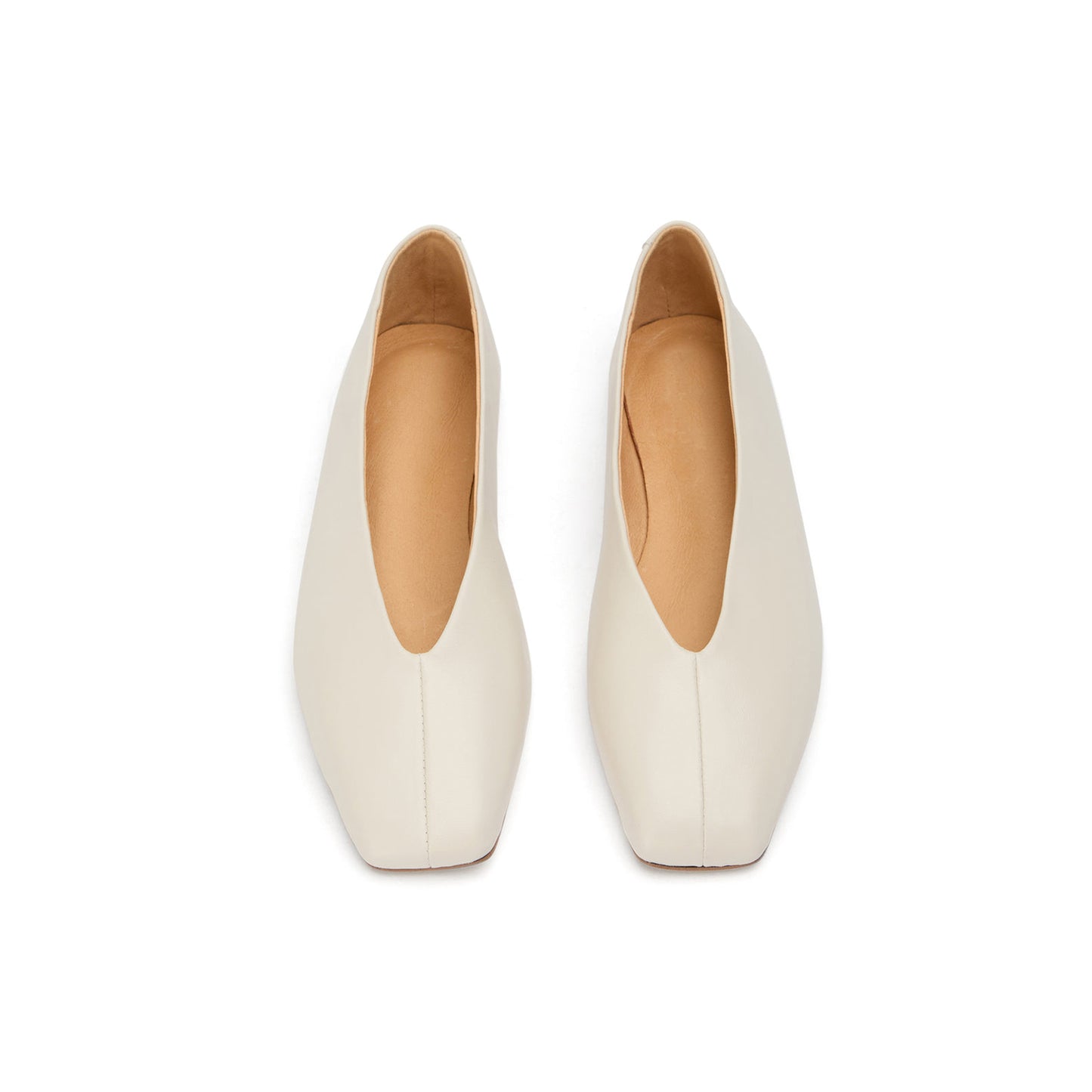 Ivory Chic Square-Toe Slip-On Flats