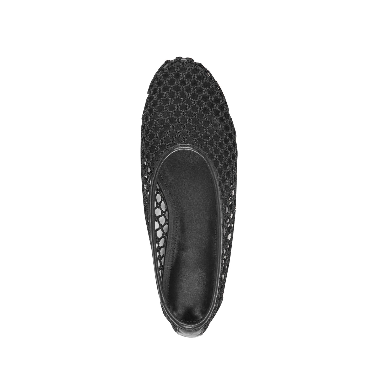 Black Mesh Round-Toe Classic Slip-On Stylish Ballet Flats