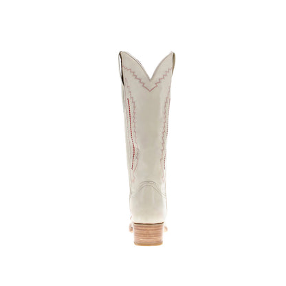 Beige Snip-Toe Stitch And Embroidery Wide Calf Knee High Cowgirl Boots