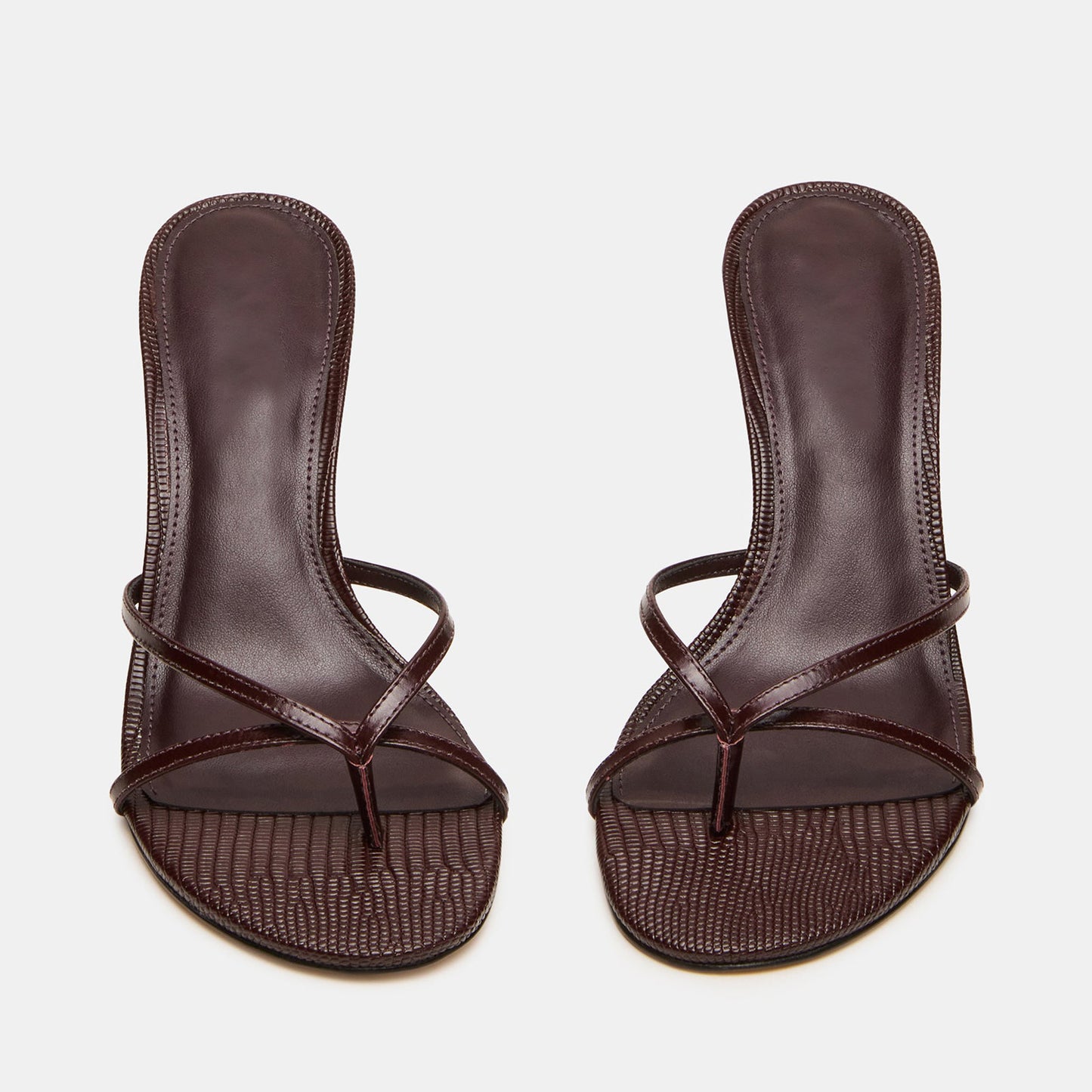 Lizard Pattern Round-Toe Flip-Flop Backless Kitten Heels