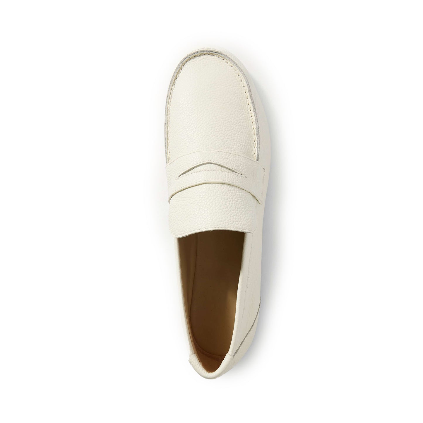 White Vegan Leather Round-Toe Slip-On Chic Loafers Flats
